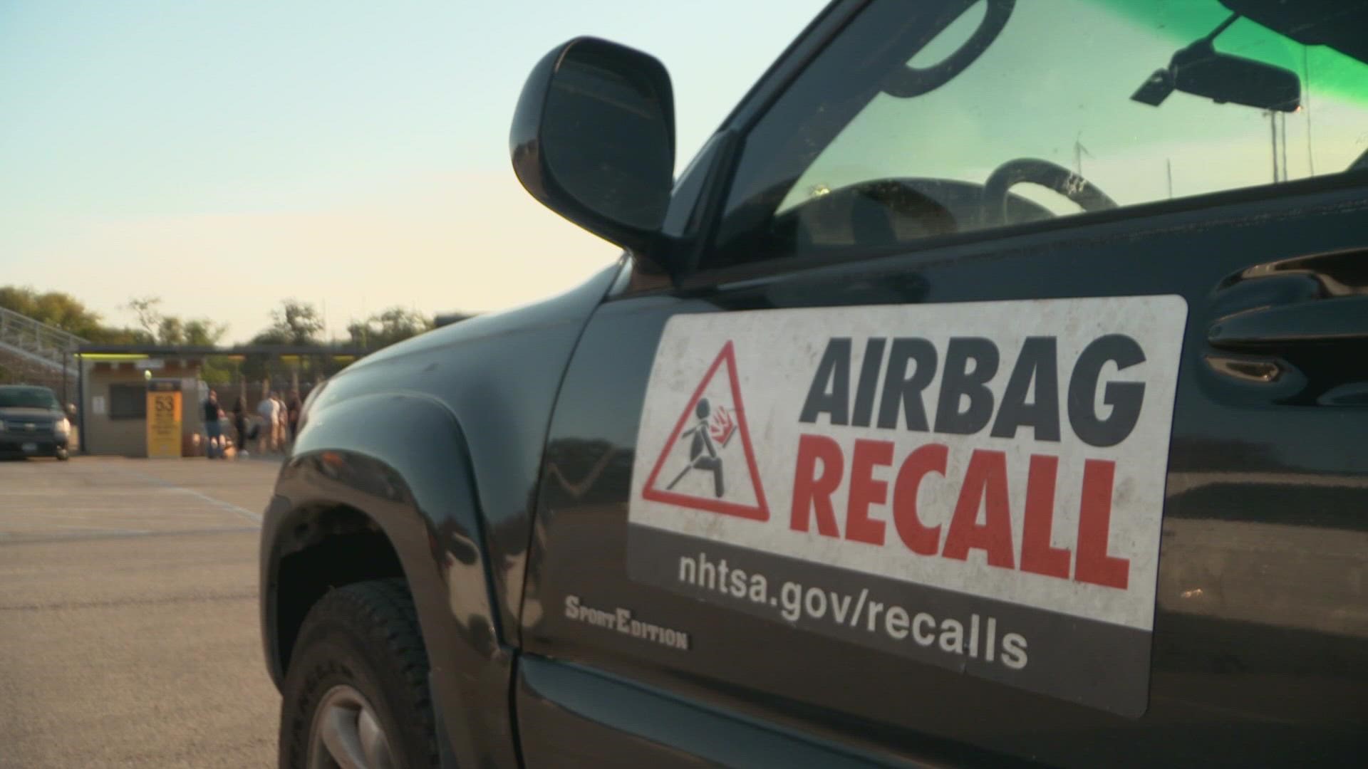 The safety campaign encourages drivers to use their license plate to check if their airbags are on recall.