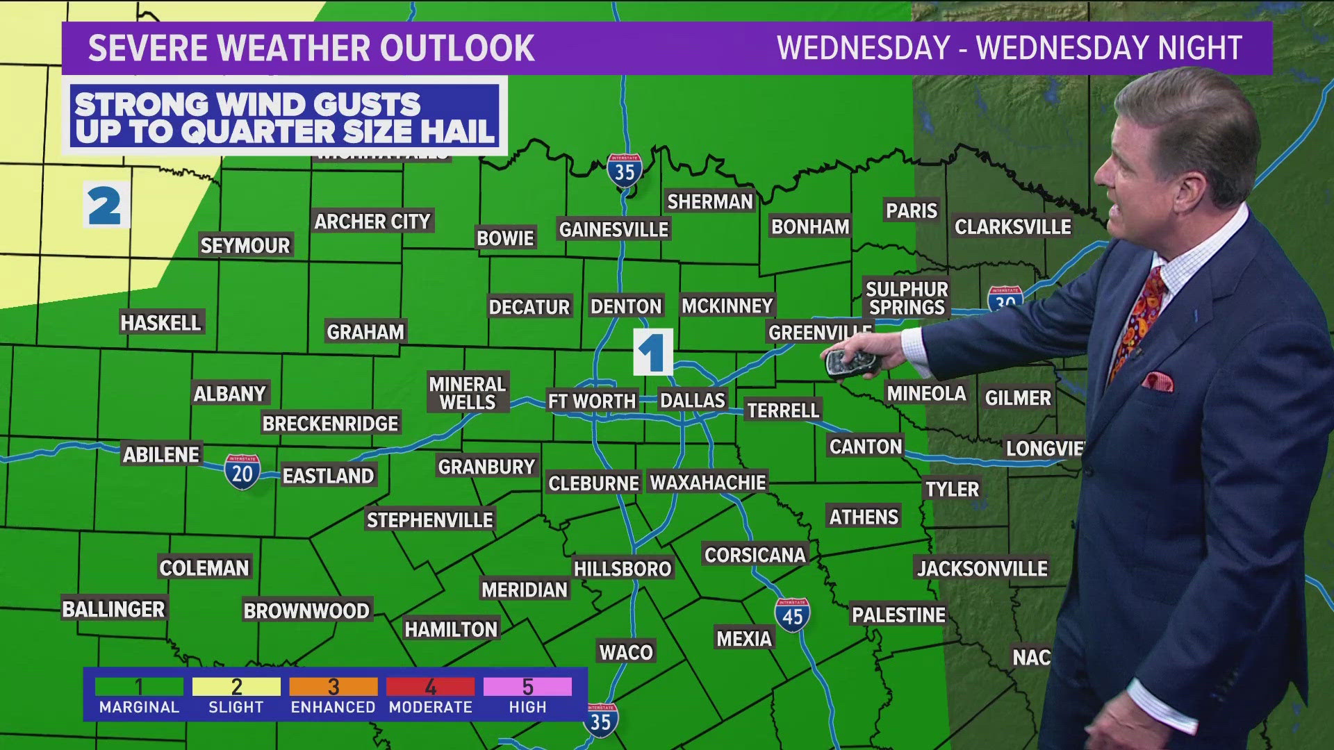 Some hail is possible Wednesday night across North Texas.