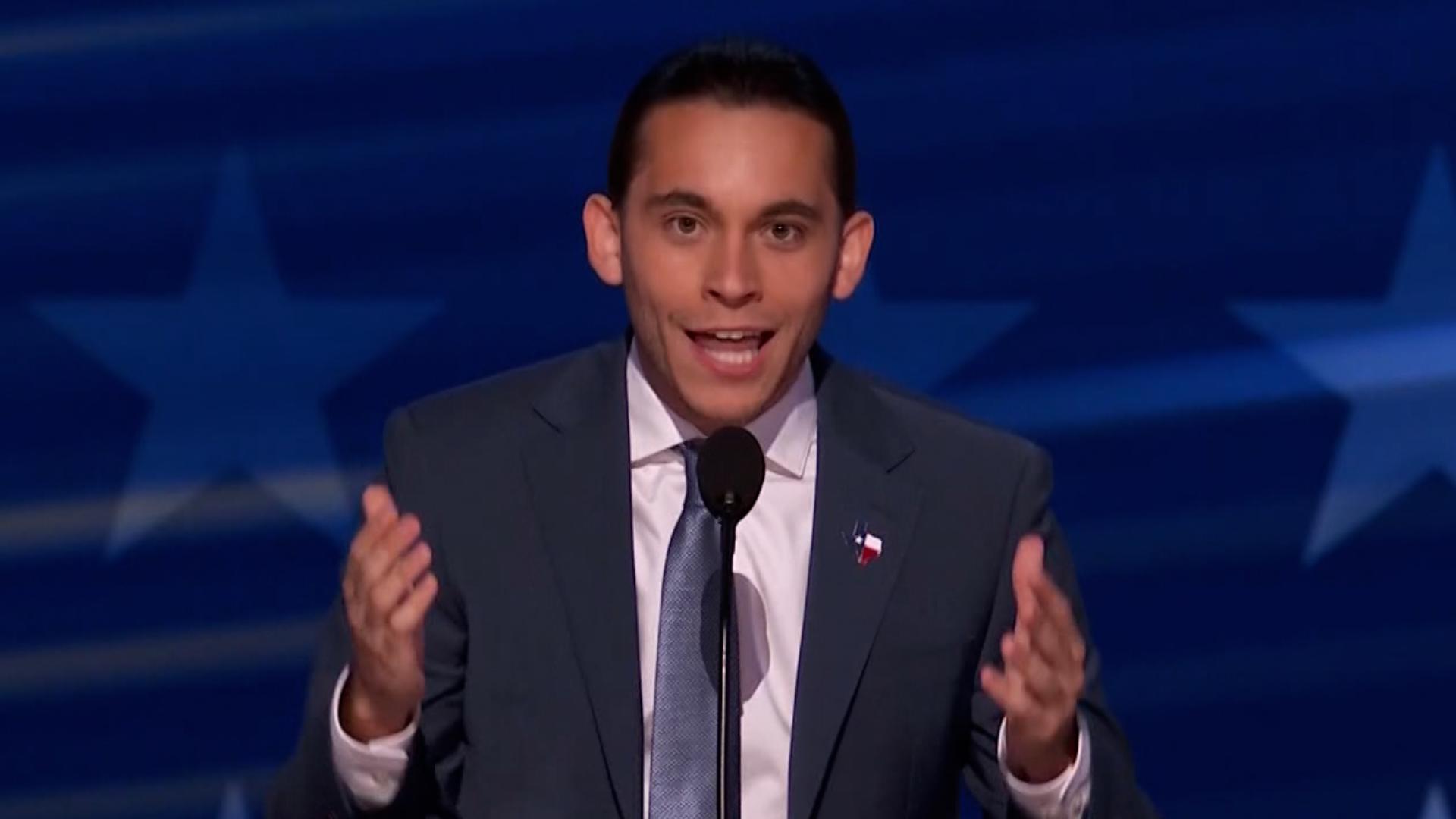 Texas influencer Carlos Espina delivered a full speech on day three of the 2024 Democratic National Convention in Chicago, Illinois.