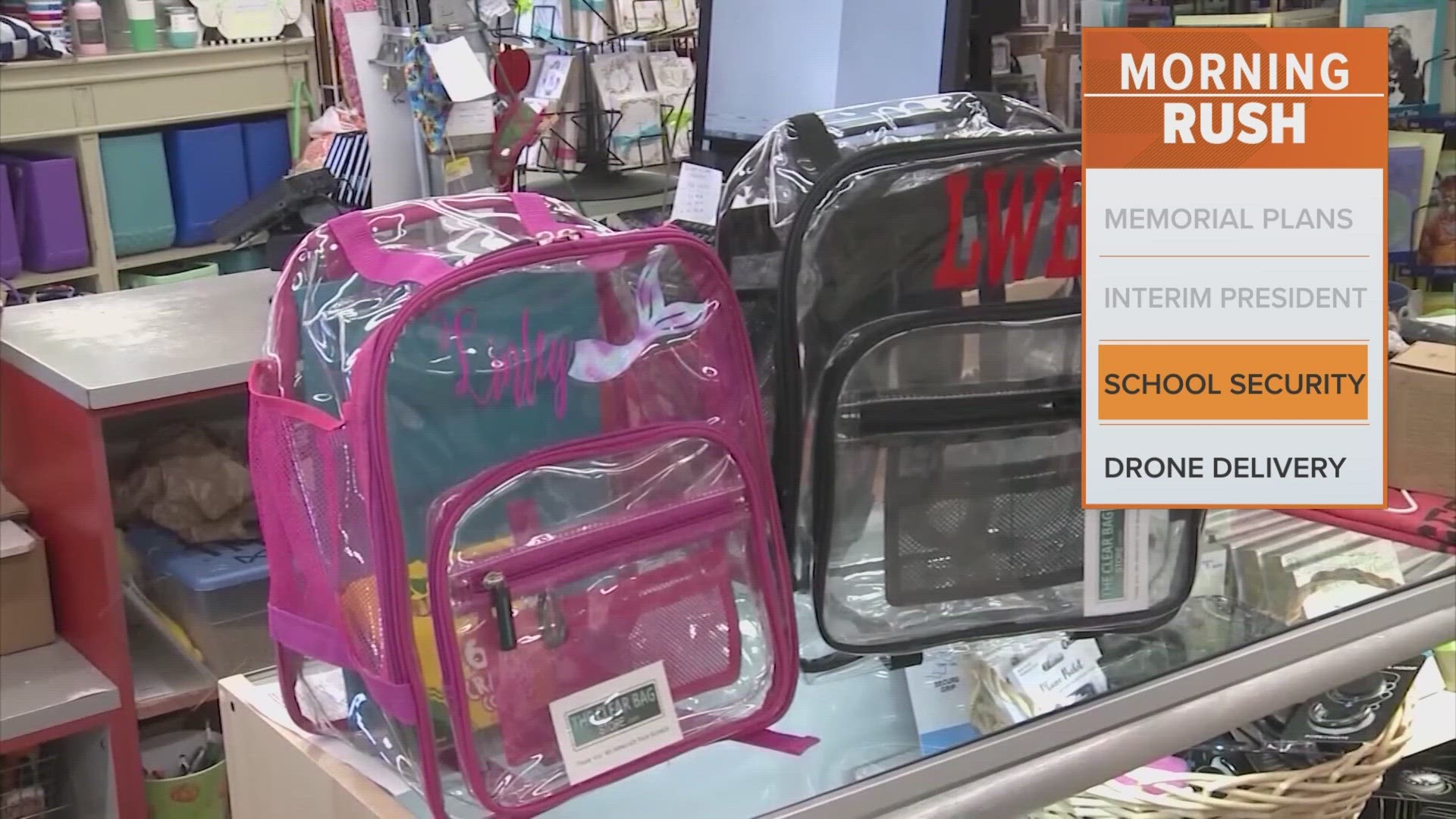 The district plans to provide one free clear backpack to all students who need one.