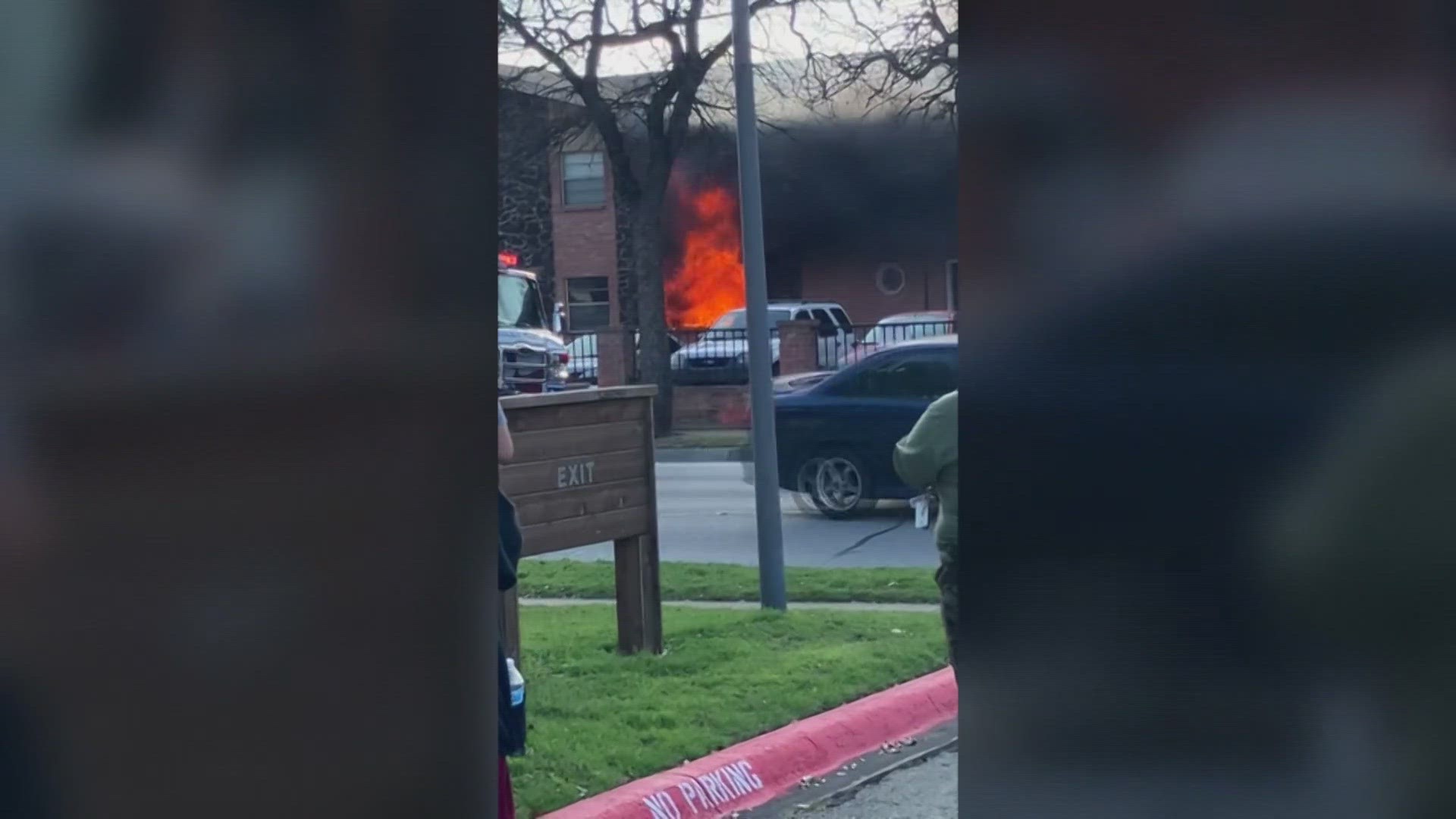 The fire happened at the Handley Oaks Apartments Wednesday evening.