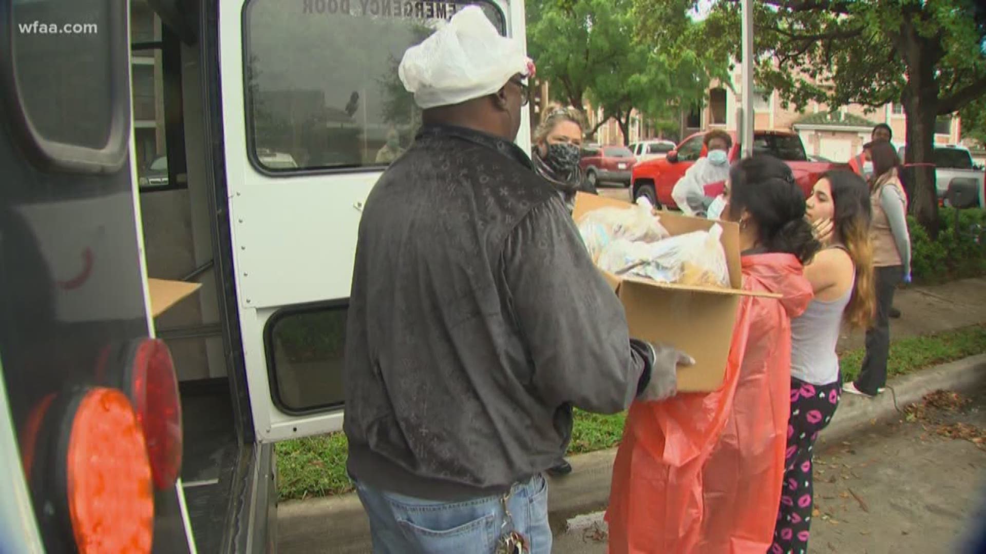 The pilot program aims to reach families who aren't able to visit DISD's Grab-and-Go meal sites. Students get three meals for three days before the next delivery.