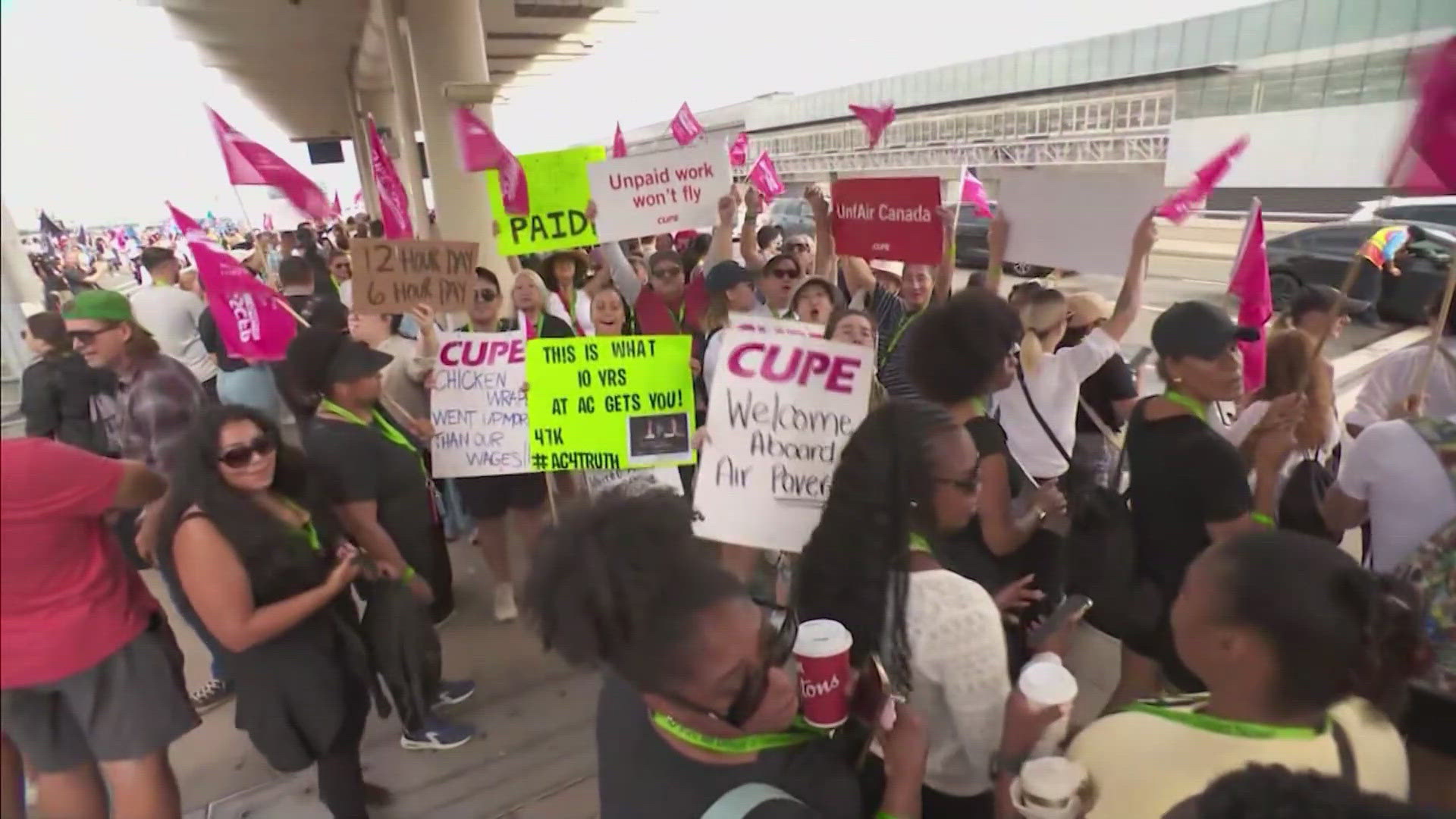 Airline workers are demanding better wages. 