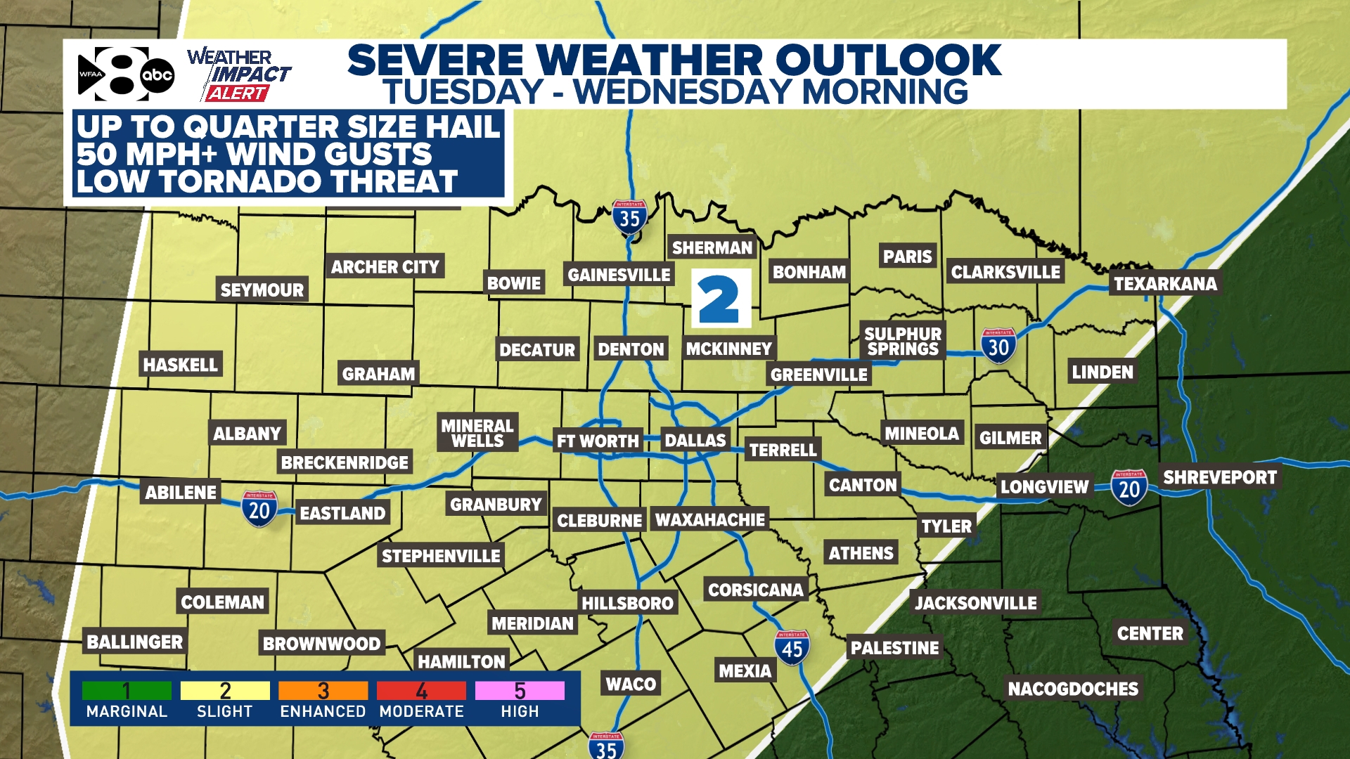 WFAA Weather Alert: Thunderstorms expected on Tuesday and Wednesday ...