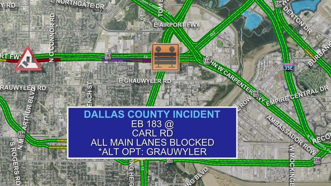 Texas 183 shut down in Irving after fatal accident