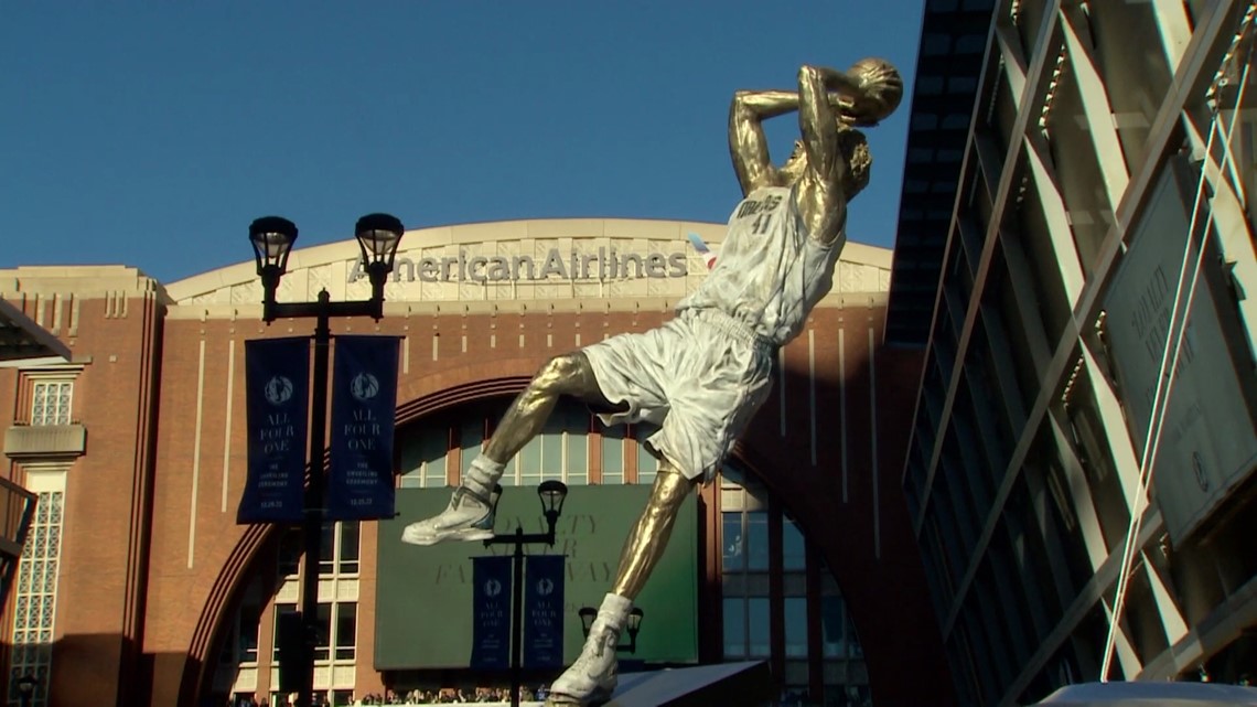 Dirk Nowitzki Statue Unveiled In Dallas Wfaa Com