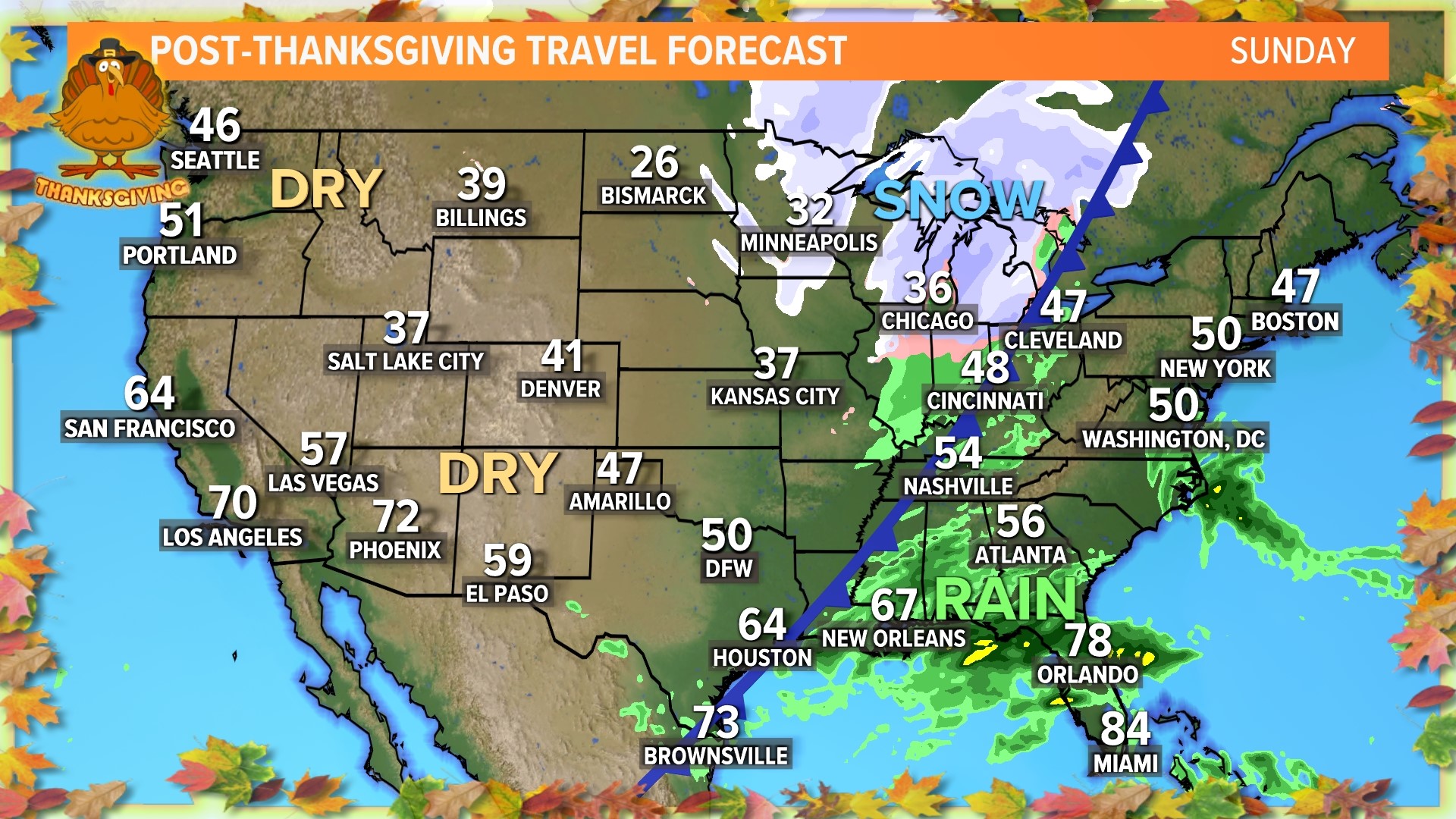 Thanksgiving travel weather forecast in DFW | wfaa.com