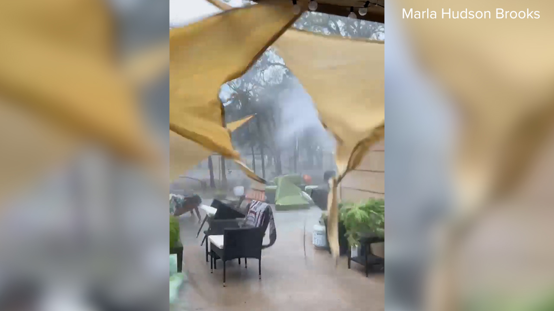 A WFAA viewer captured strong winds blowing past their home in North Texas amid storms Monday morning.