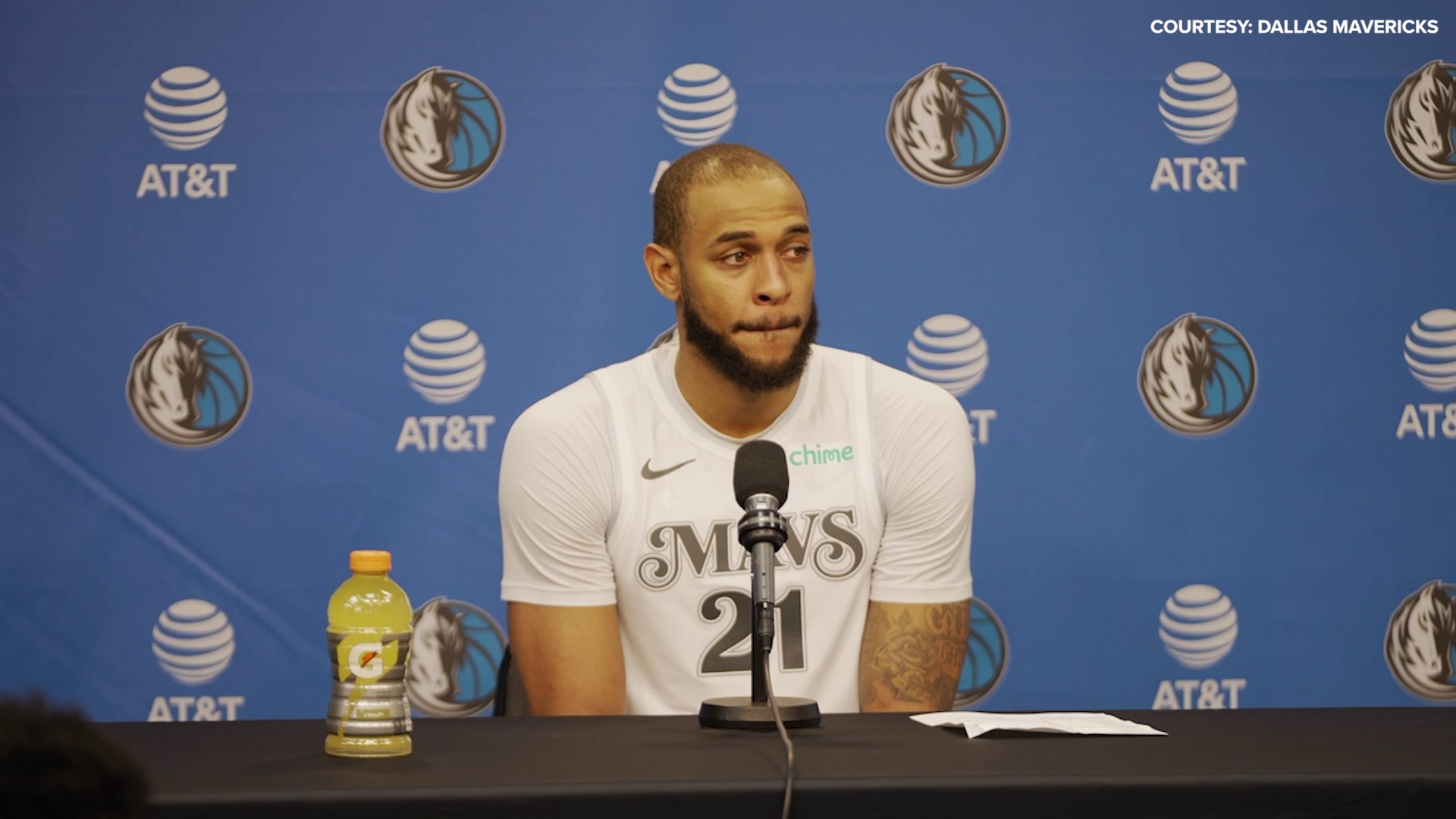 Mavs' Daniel Gafford spoke to the media after Saturday's game against San Antonio.