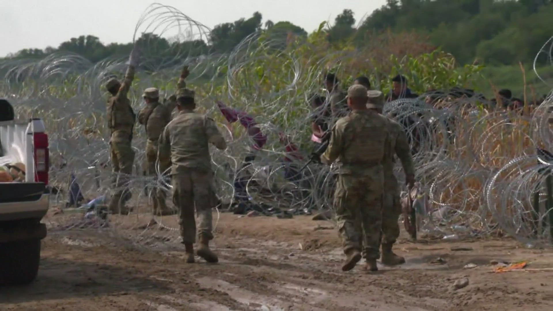 The razor wire was installed by Texas Gov. Greg Abbott as part of Operation Lone Star to deter migrants from entering the state.