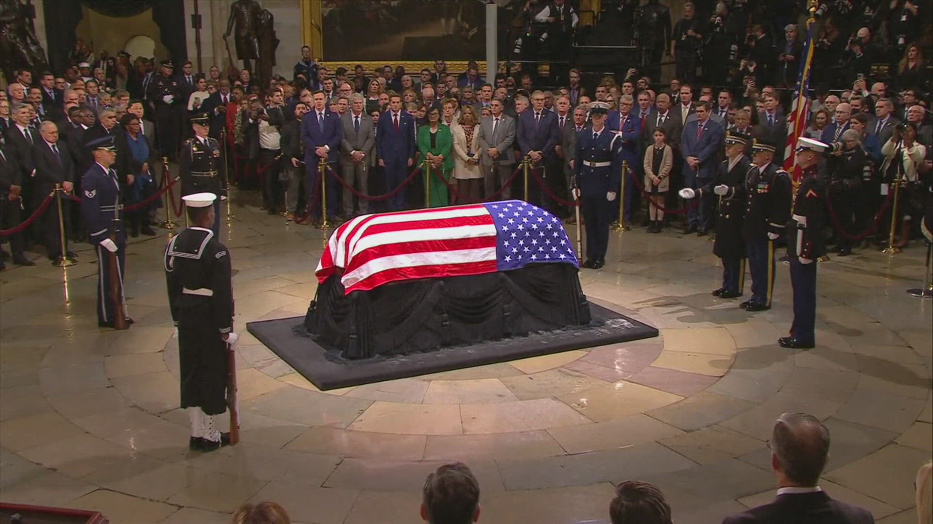 The body of former president Jimmy Carter is lying in state at the Capitol rotunda in Washington D.C.