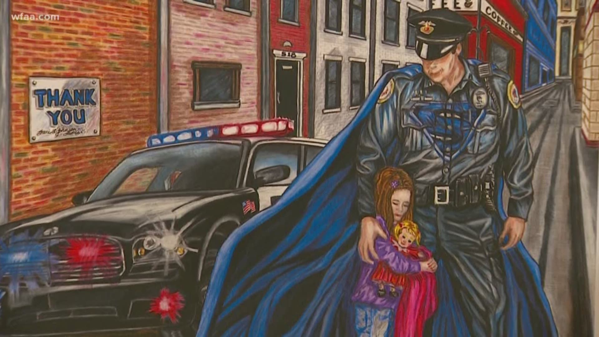 Single-mom muralist honors police, firefighters