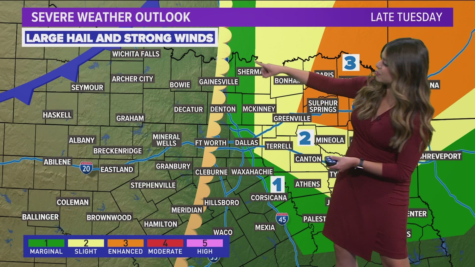 DFW Weather: Near-record heat today with isolated storms. More rain expected this week.