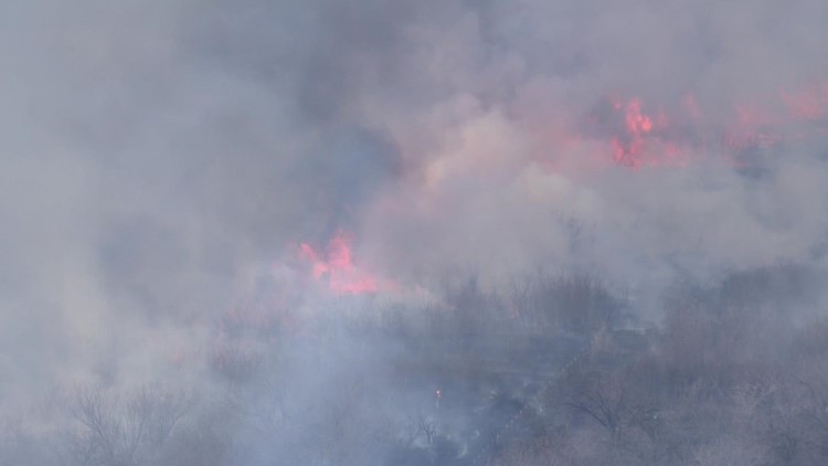Large brush fire scorches acres near Lewisville Lake