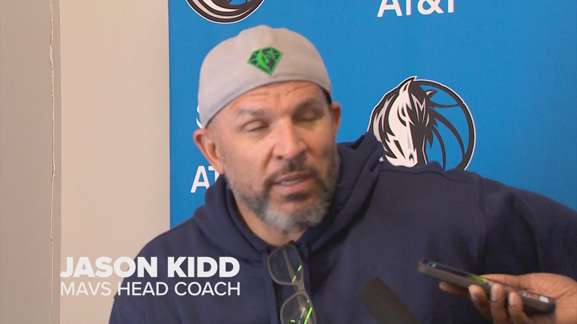 Jason Kidd spoke to the media Tuesday afternoon, saying the team is preparing to be both with and without Luka Doncic for the start of the 2022 playoffs.