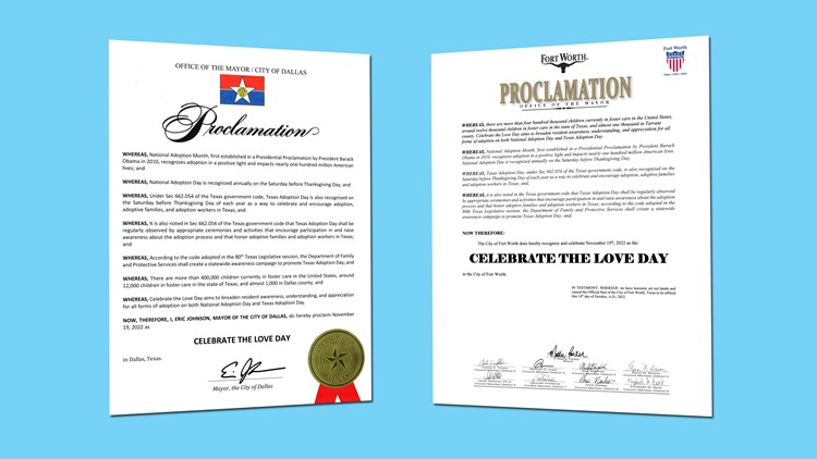 Dallas, Fort Worth mayors proclaim National Adoption Day as 'Celebrate the Love Day'