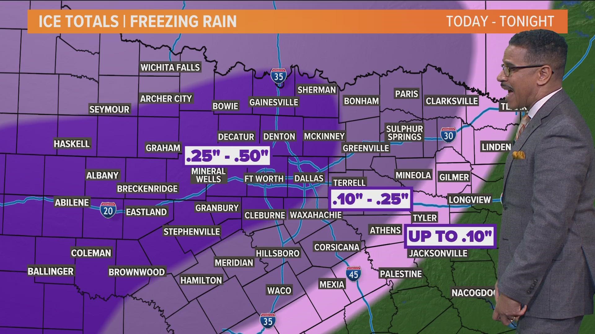 Temperatures are expected to remain below freezing until overnight Wednesday.