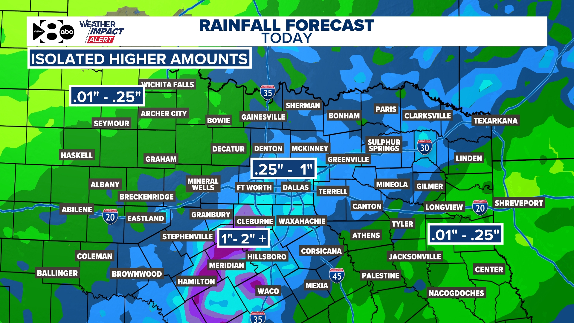 WFAA Weather Alert Day: Rounds of rain increase flood threat late this ...