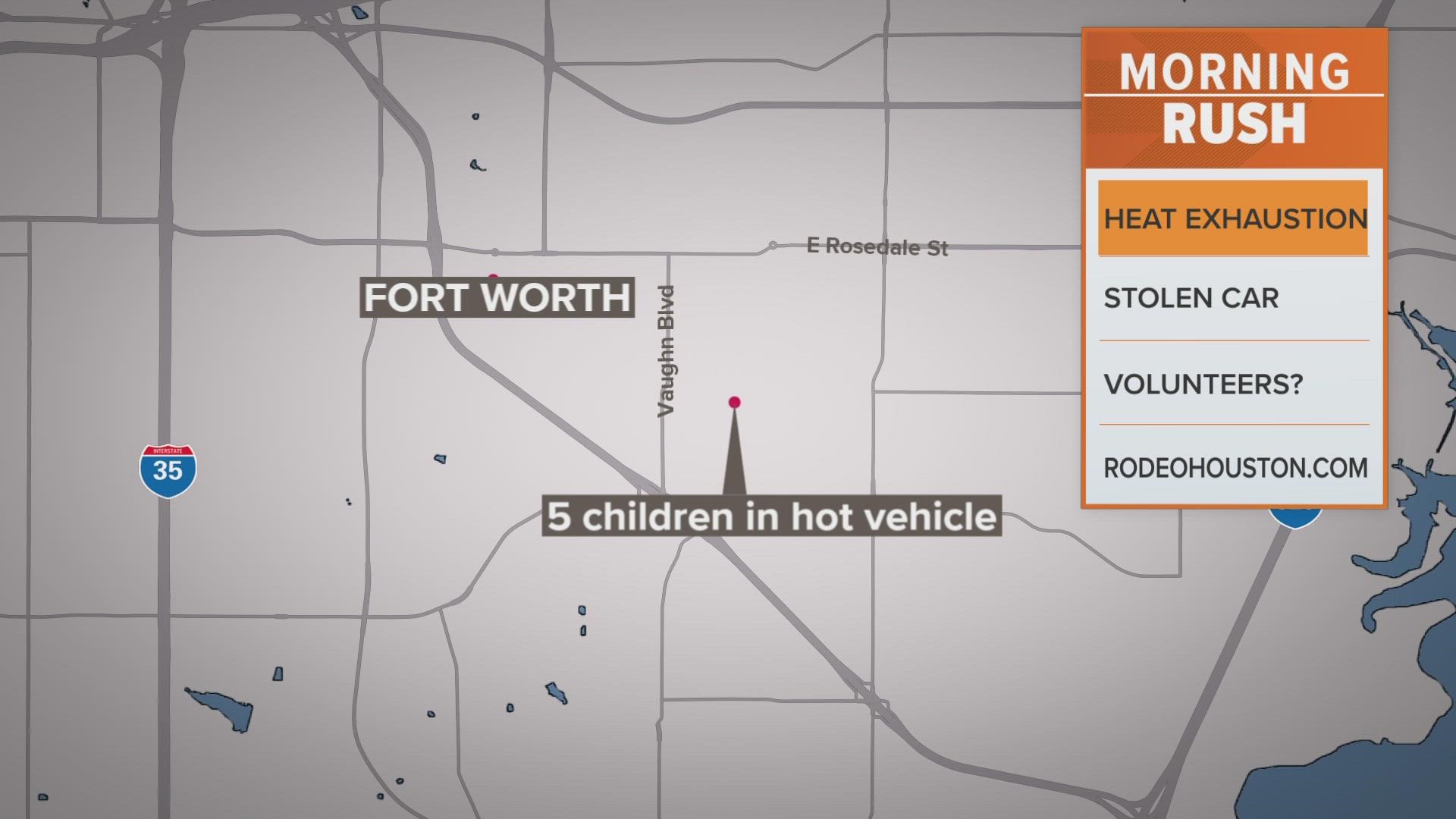 Fort Worth police say they got a call at about 8 p.m. about kids inside a vehicle. According to them, the children were either asleep or passed out.