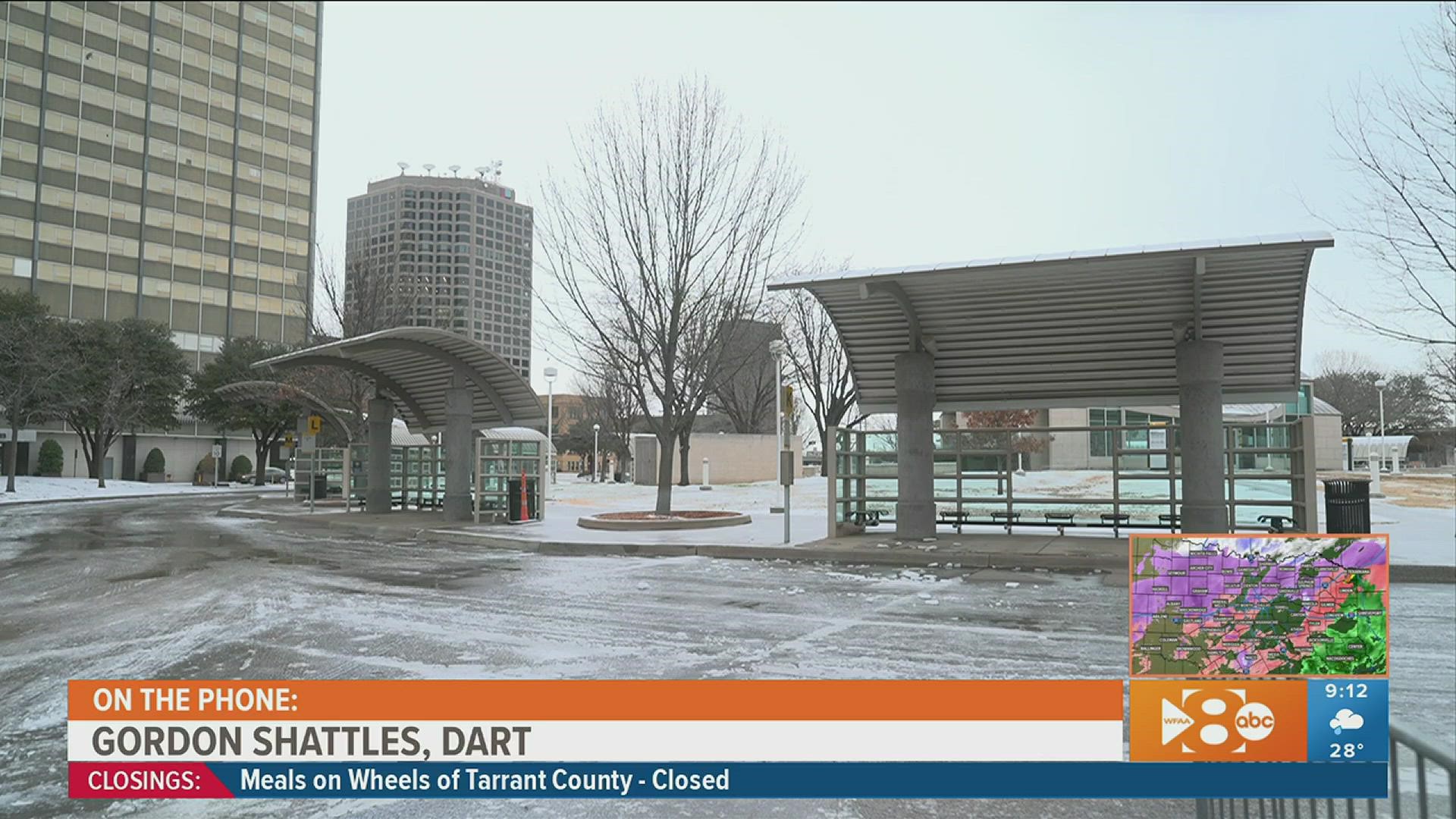 Gordon Shattles gives the latest information about transportation delays for DART.