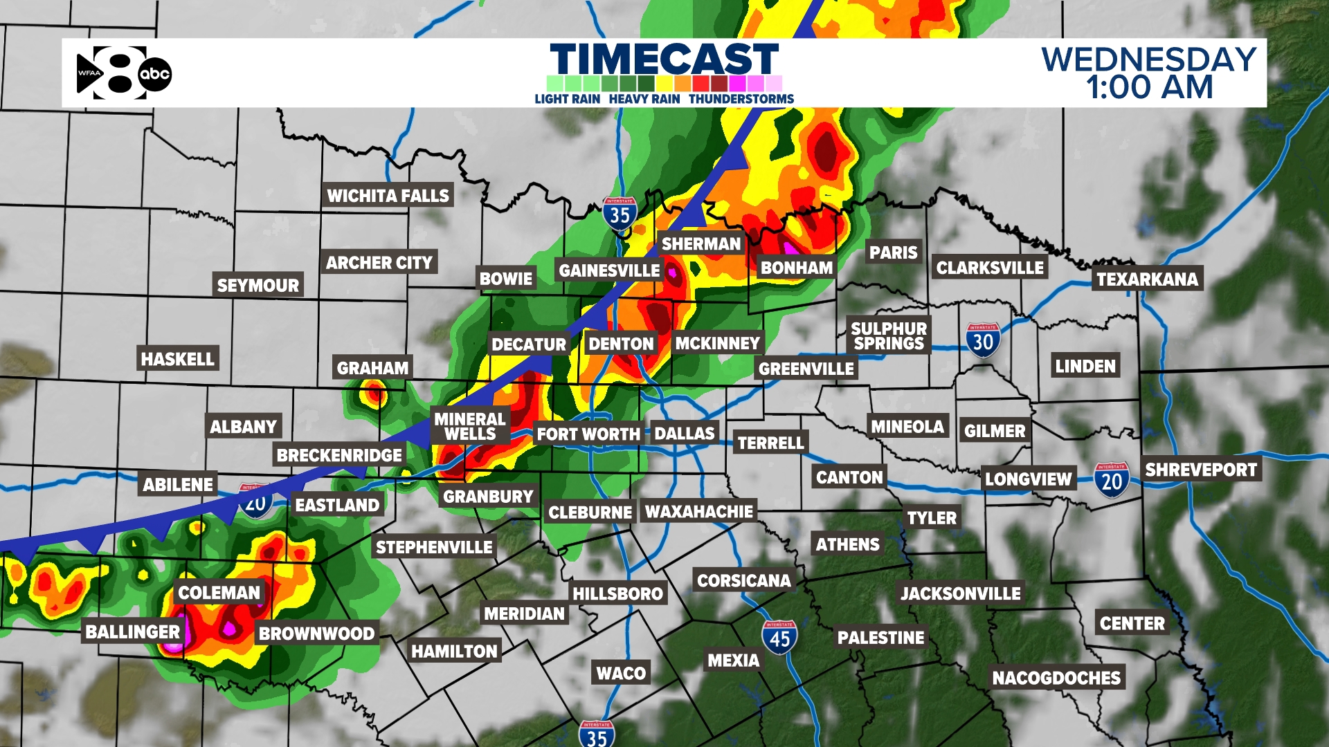 DFW Weather: Forecast storm timeline Tuesday night