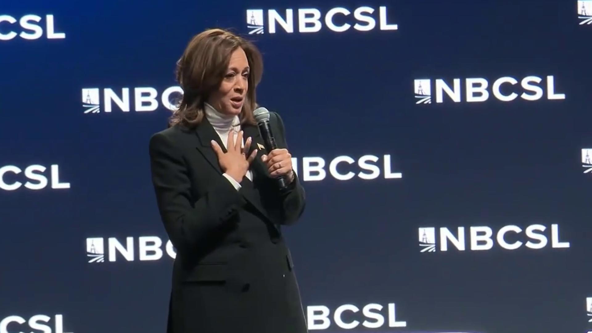 Vice President Kamala Harris delivered remarks at the National Black Caucus of State Legislators 48th Annual Legislative Conference in Washington DC.