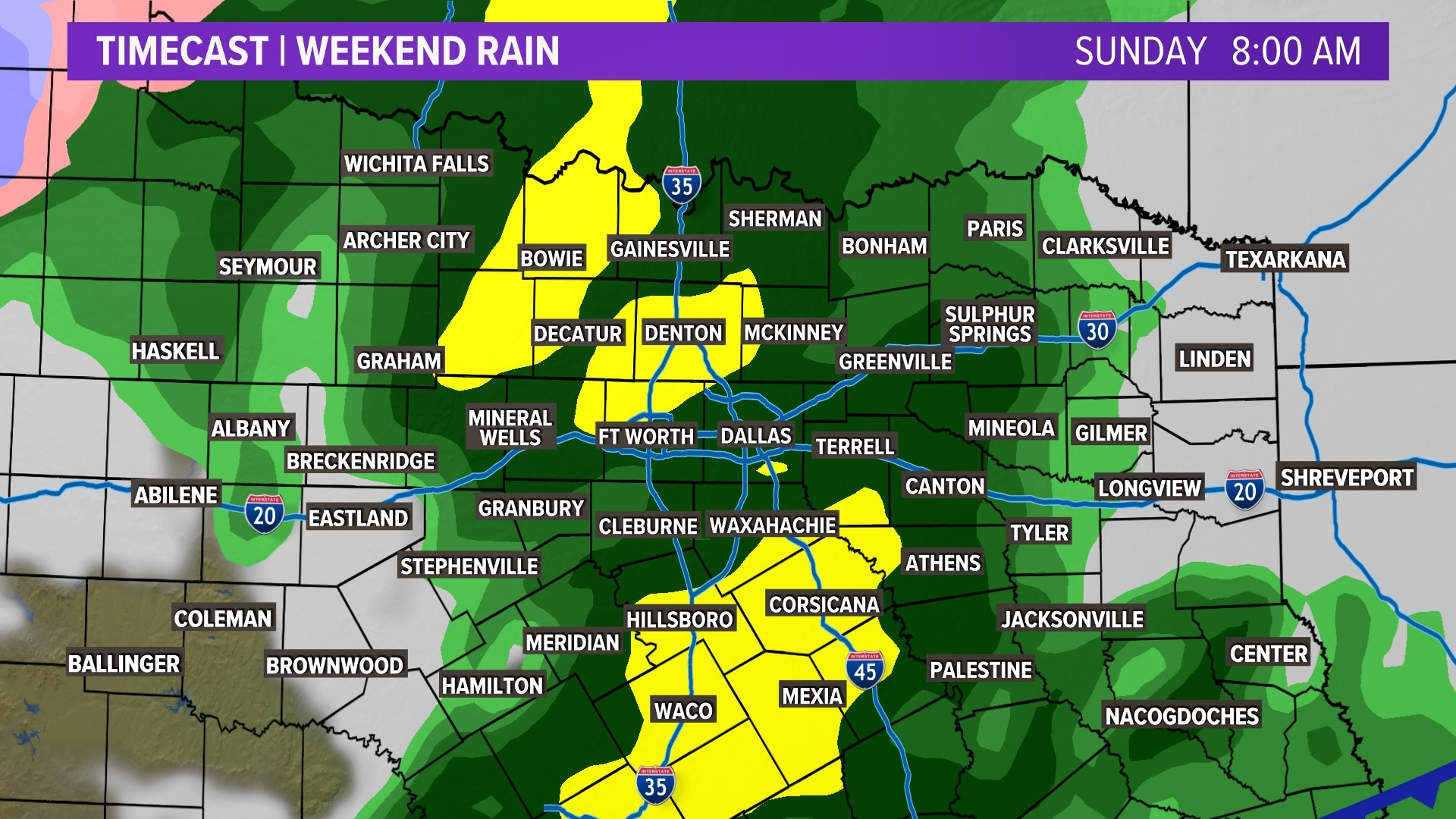 DFW rain this weekend