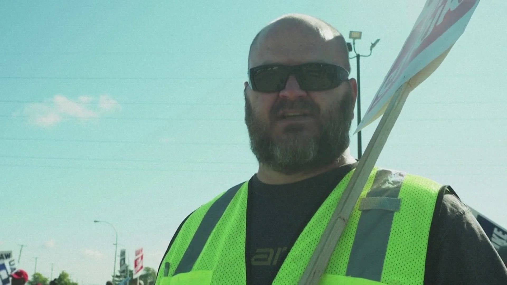 The United Auto workers strike involves about 13,000 workers at three plants.