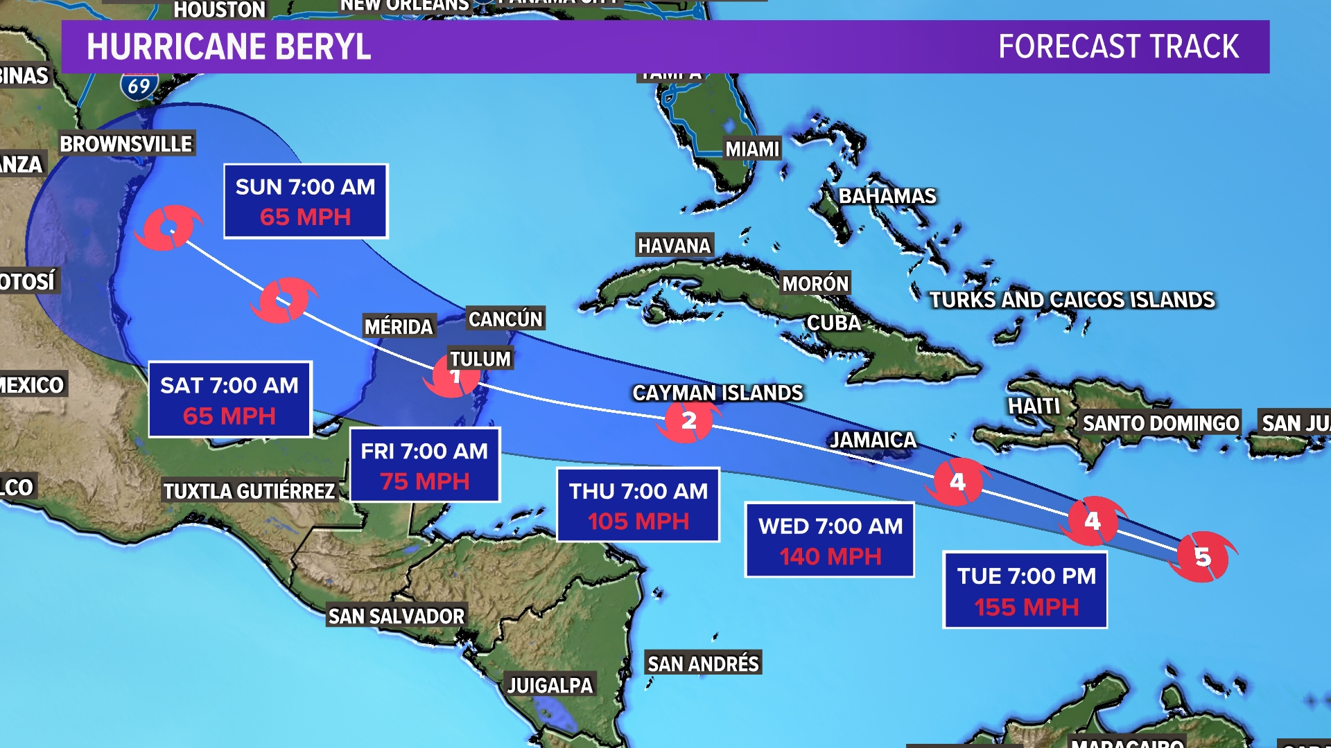 Watch a live radar as Hurricane Beryl moves through the Caribbean islands on July 3, 2024.