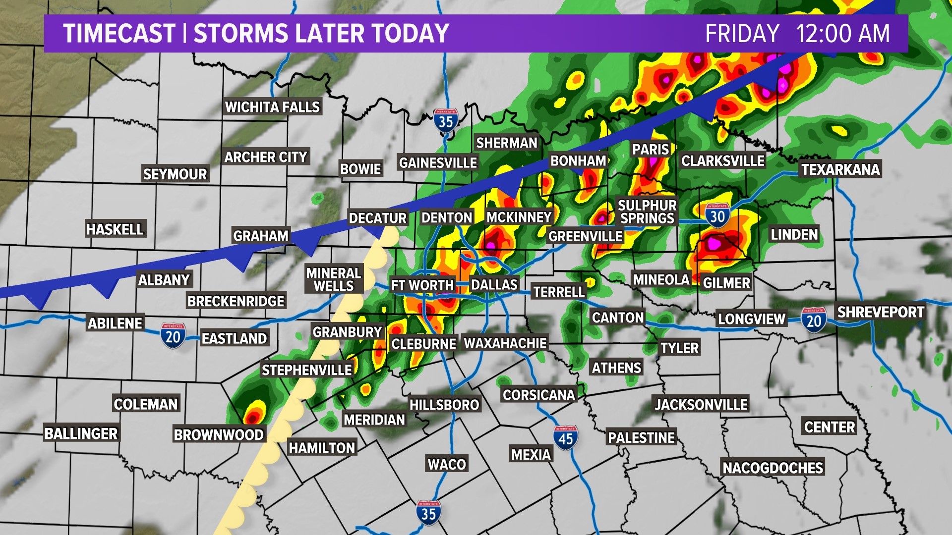 Severe storm timeline