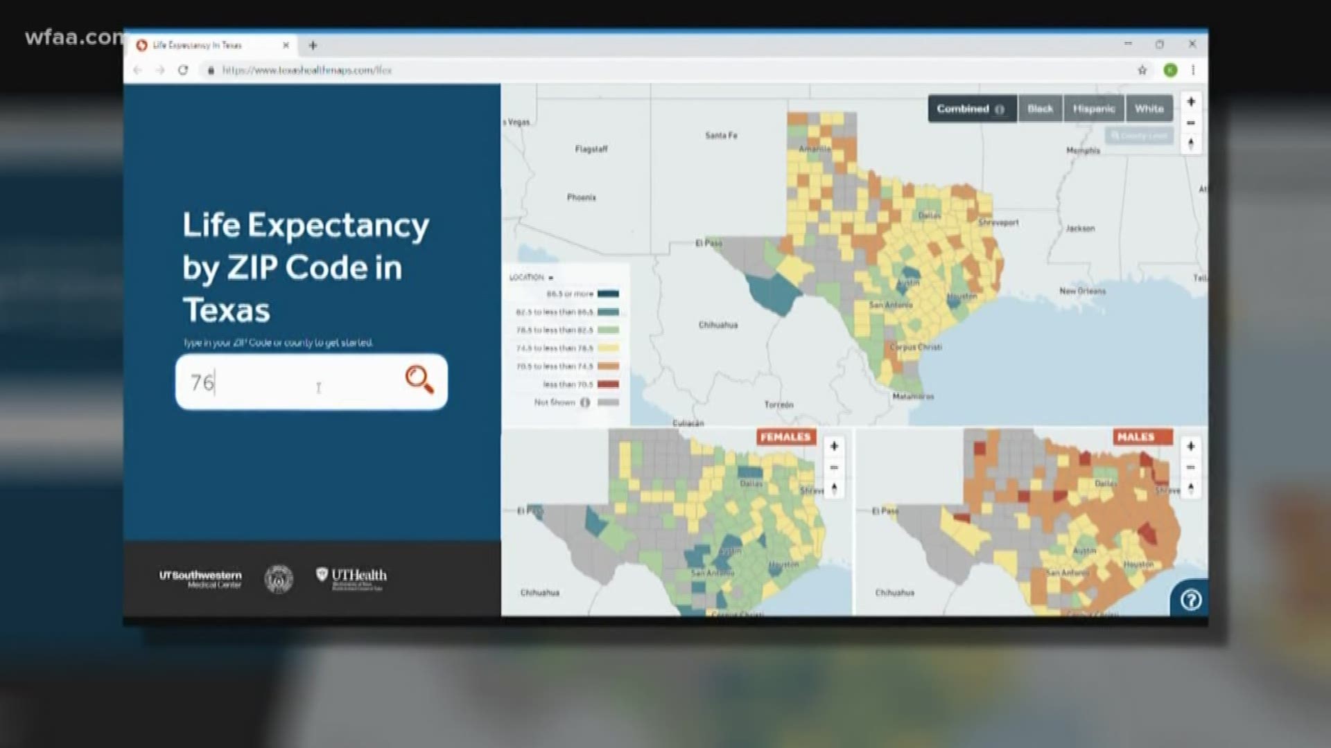 A UT Southwestern analysis of state health records and death statistics details life expectancy in Texas down to the ZIP code you live in.