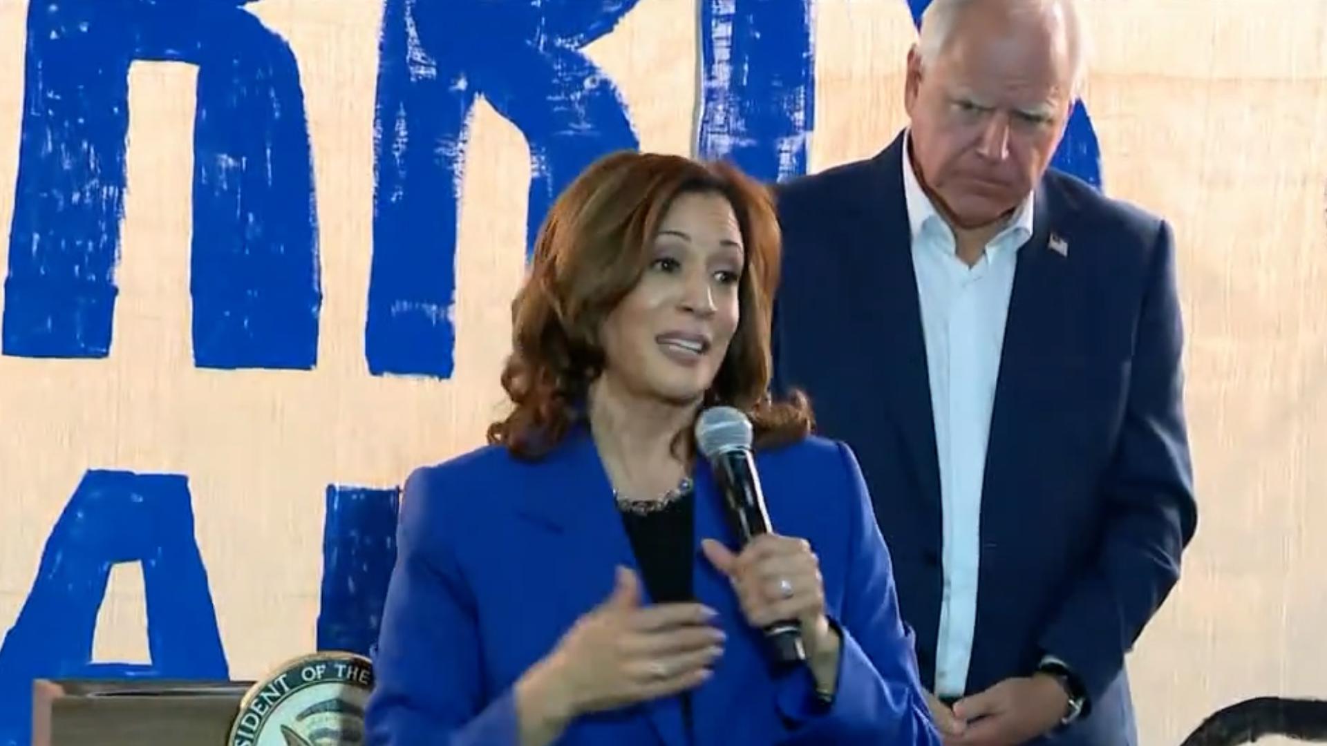 Vice President Kamala Harris and MN Gov. Tim Walz spoke at a campaign rally in Rochester, Pennsylvania.