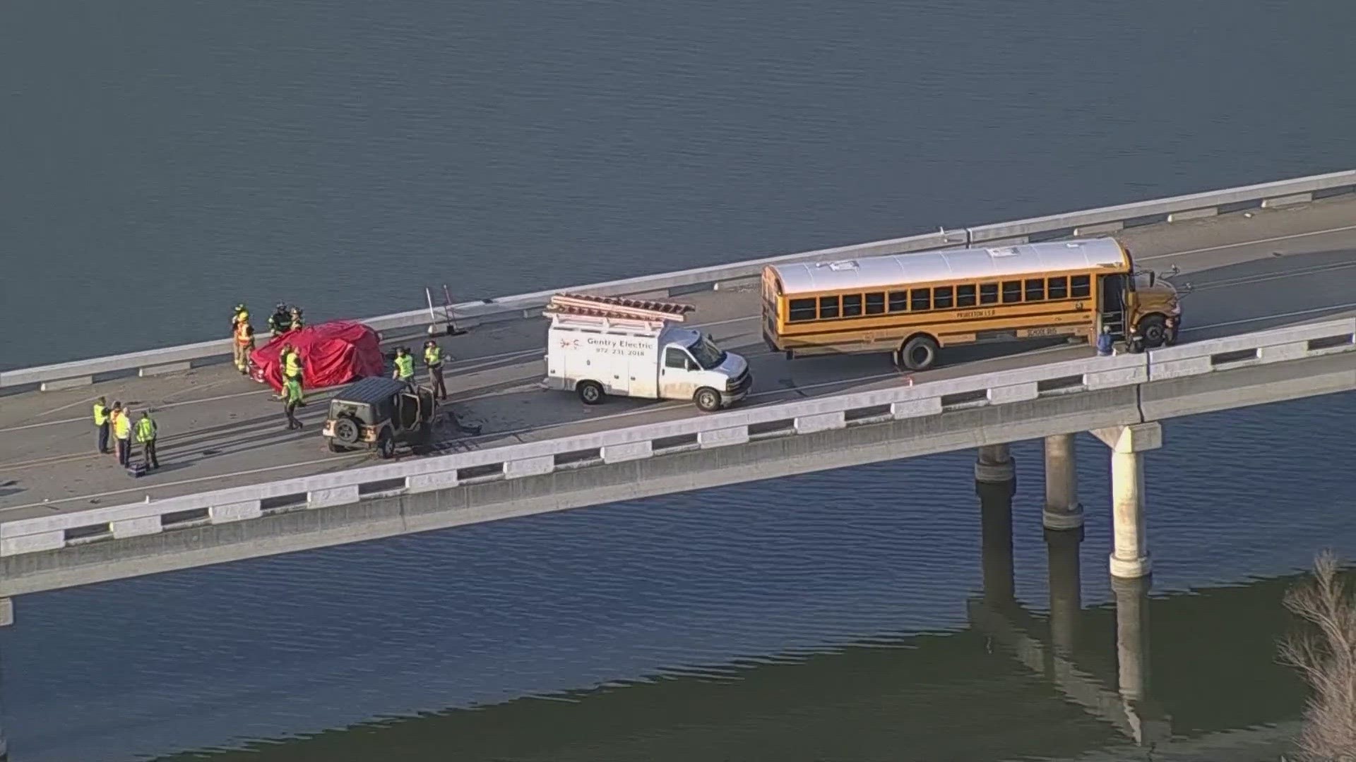 No one on the school bus was injured, but a 3rd grader riding in a sedan was killed.