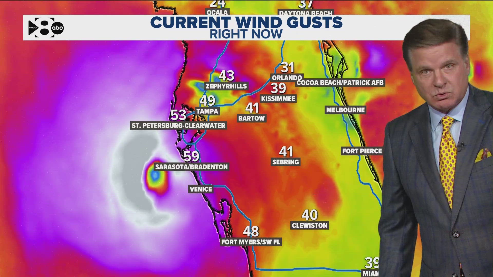 Hurricane Milton is expected to make landfall in the Sarasota, Florida, area around 8:30 p.m.