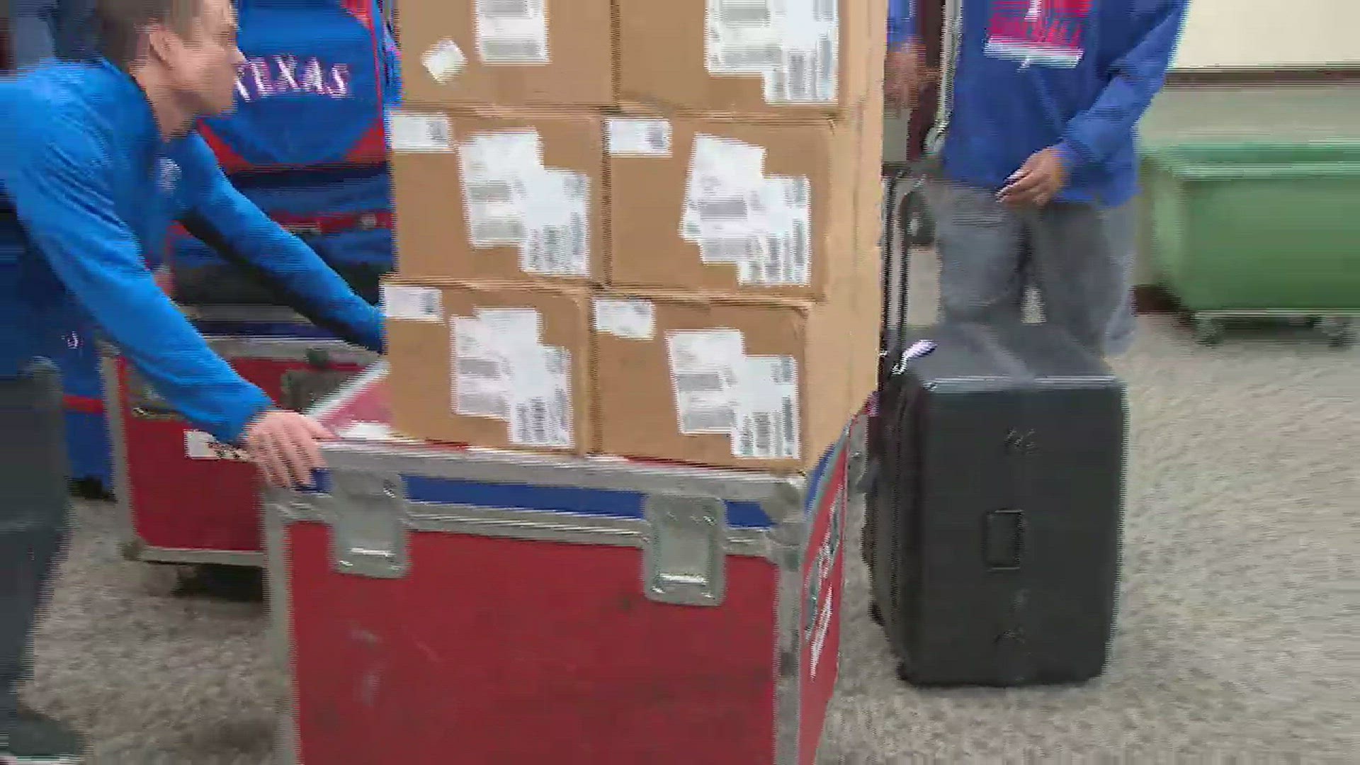 It's almost Spring Training time -- 12 days until pitchers and catchers report, and only slightly more than that until real spring training begins.  Today, the Rangers truck full of equipment took off from Globe Life Park, to head to Arizona.