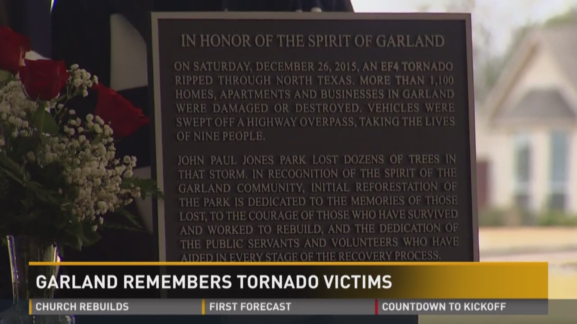 Memorial of trees in Garland