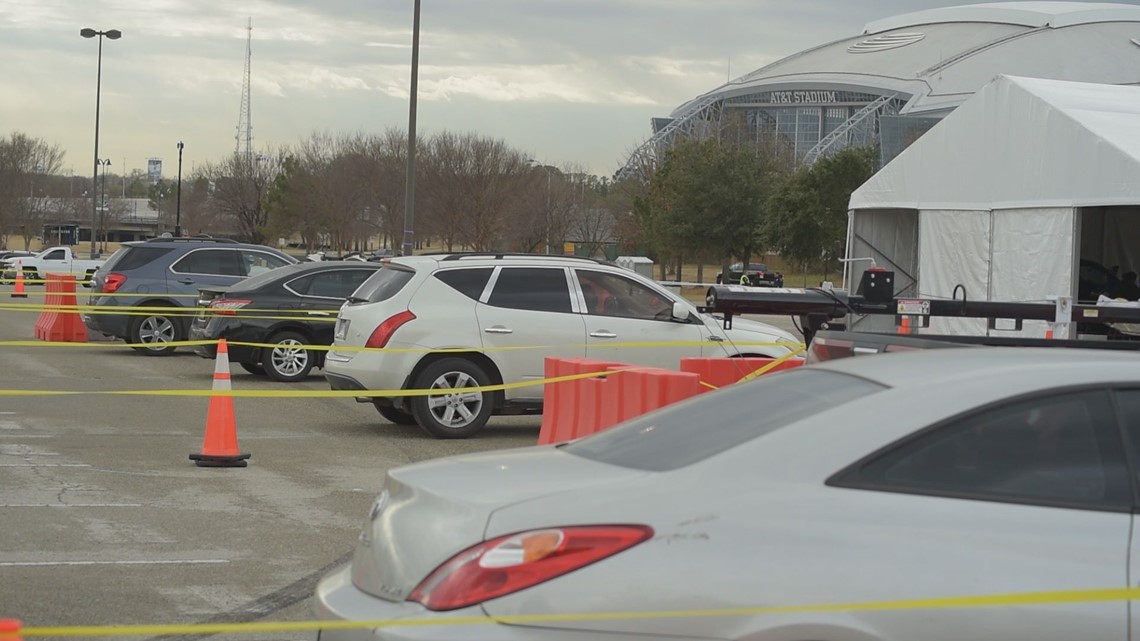 Drive-thru COVID test site opening near Arlington TX stadium