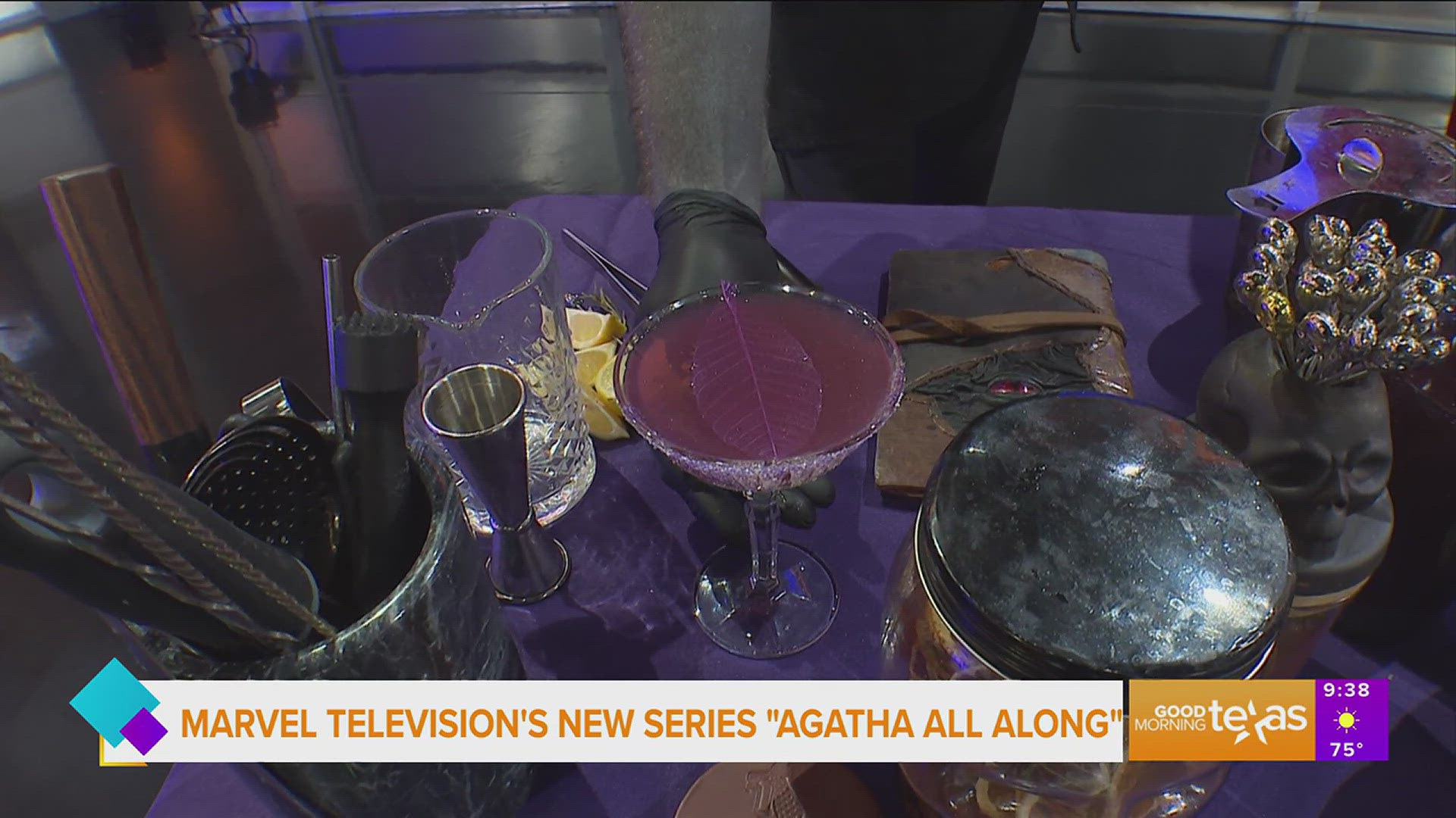 Adam Ismail, a mixologist from The Parlor at Sheraton Dallas, helps us create two mystical drinks in honor of Marvel Television's new series "Agatha All Along."