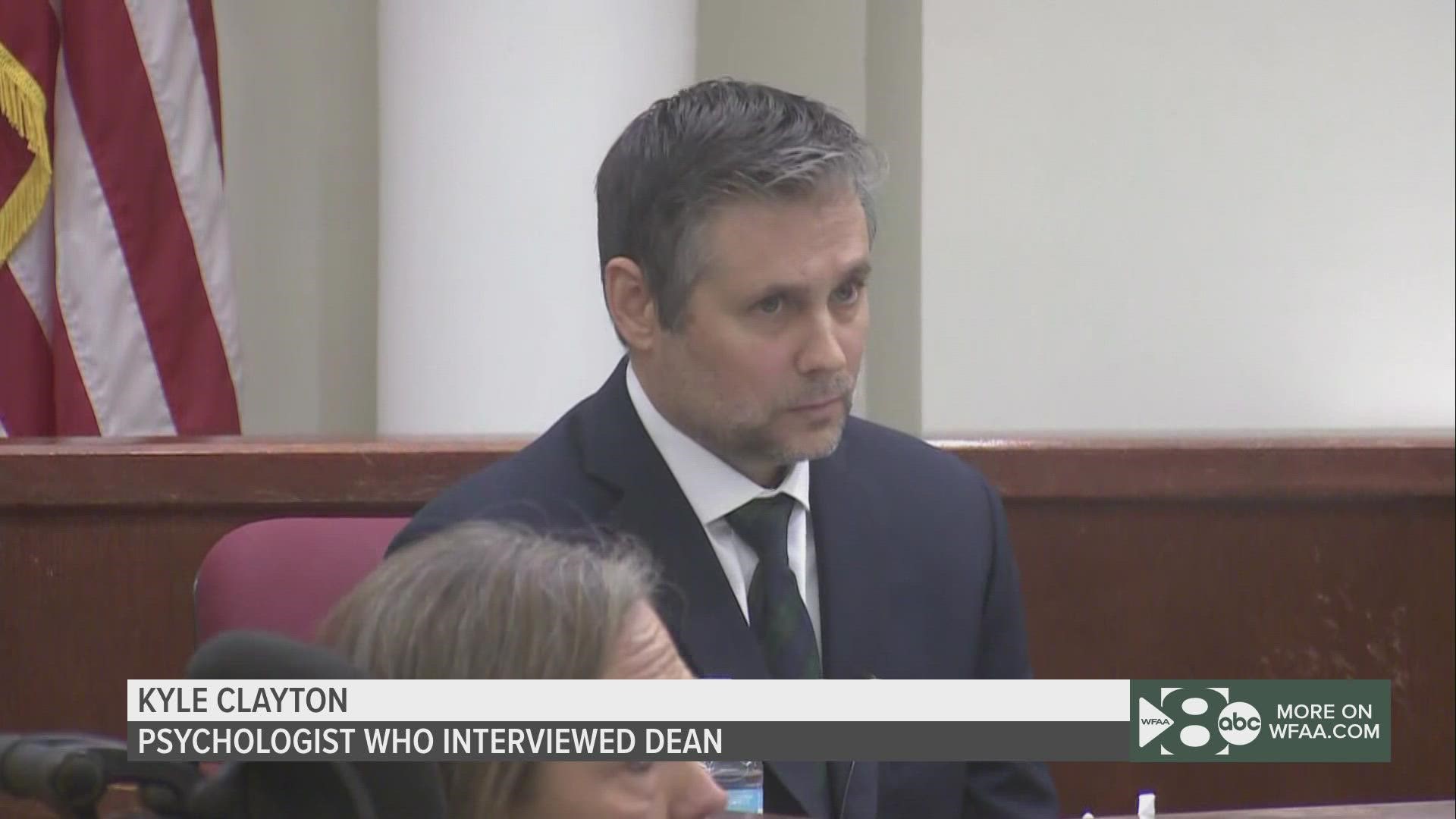 Kyle Clayton, the psychologist who interviewed Aaron Dean before he was hired by Fort Worth police, testified at his trial last week.