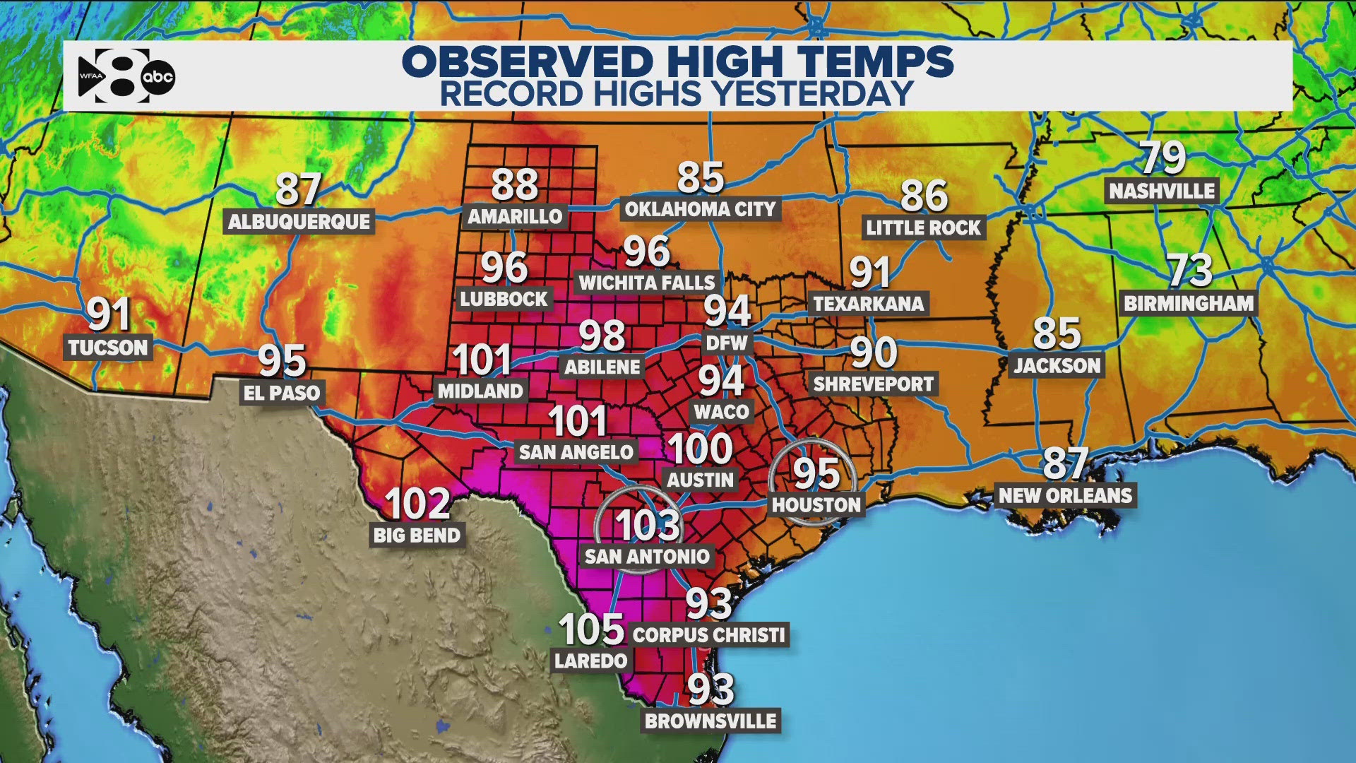 DFW will likely hit 100 degrees today.