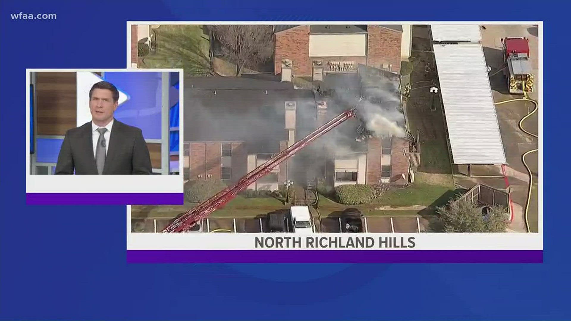 North Richland Hills police say a body was discovered after a fire was extinguished Monday at an apartment complex.