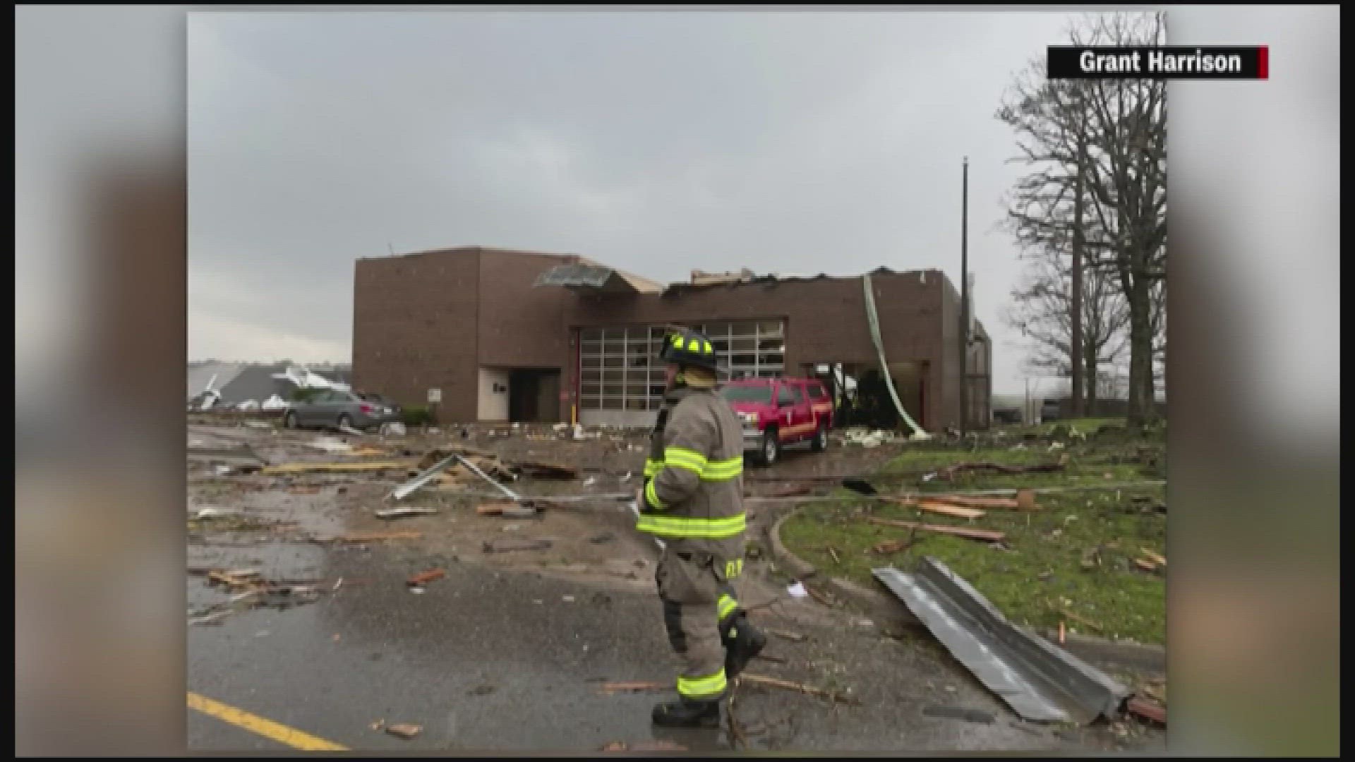 The emergency management said the person injured after the severe storm was transported to a local hospital.