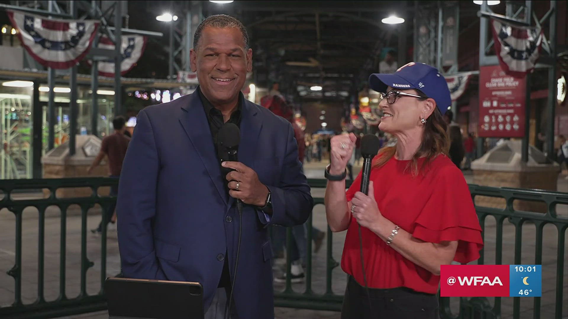 Watch as WFAA learns live on air about the Texas Rangers winning the 2023 World Series.