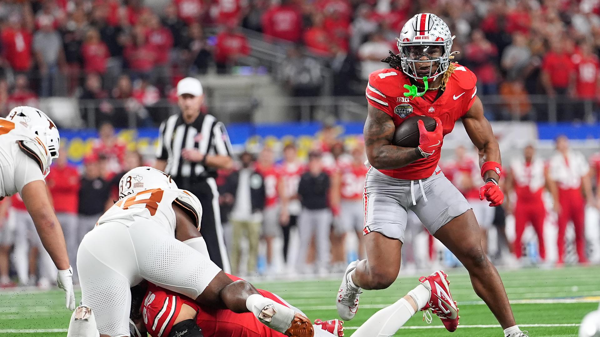 The Ohio State Buckeyes beat the Texas Longhorns in the Cotton Bowl to advance to the National Championship.