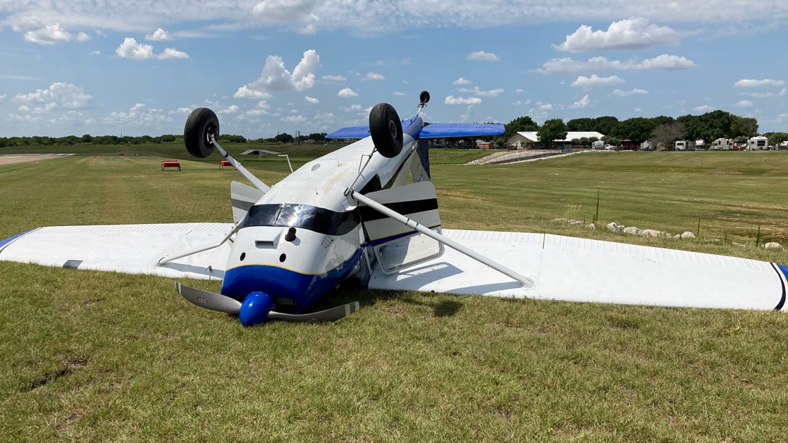 Plane flips over at North Texas airport