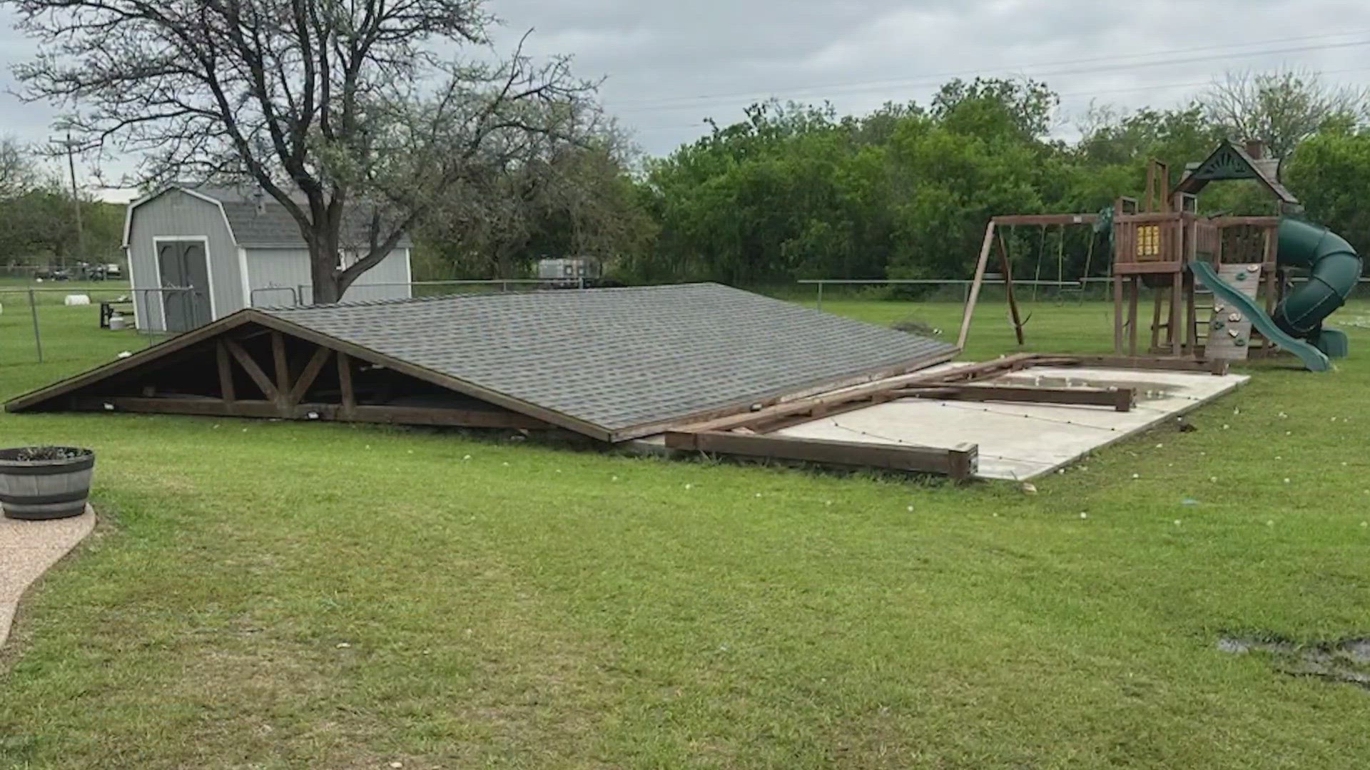 Johnson County,  Texas, emergency workers blame high winds for damage to homes and businesses there after Monday's storms.