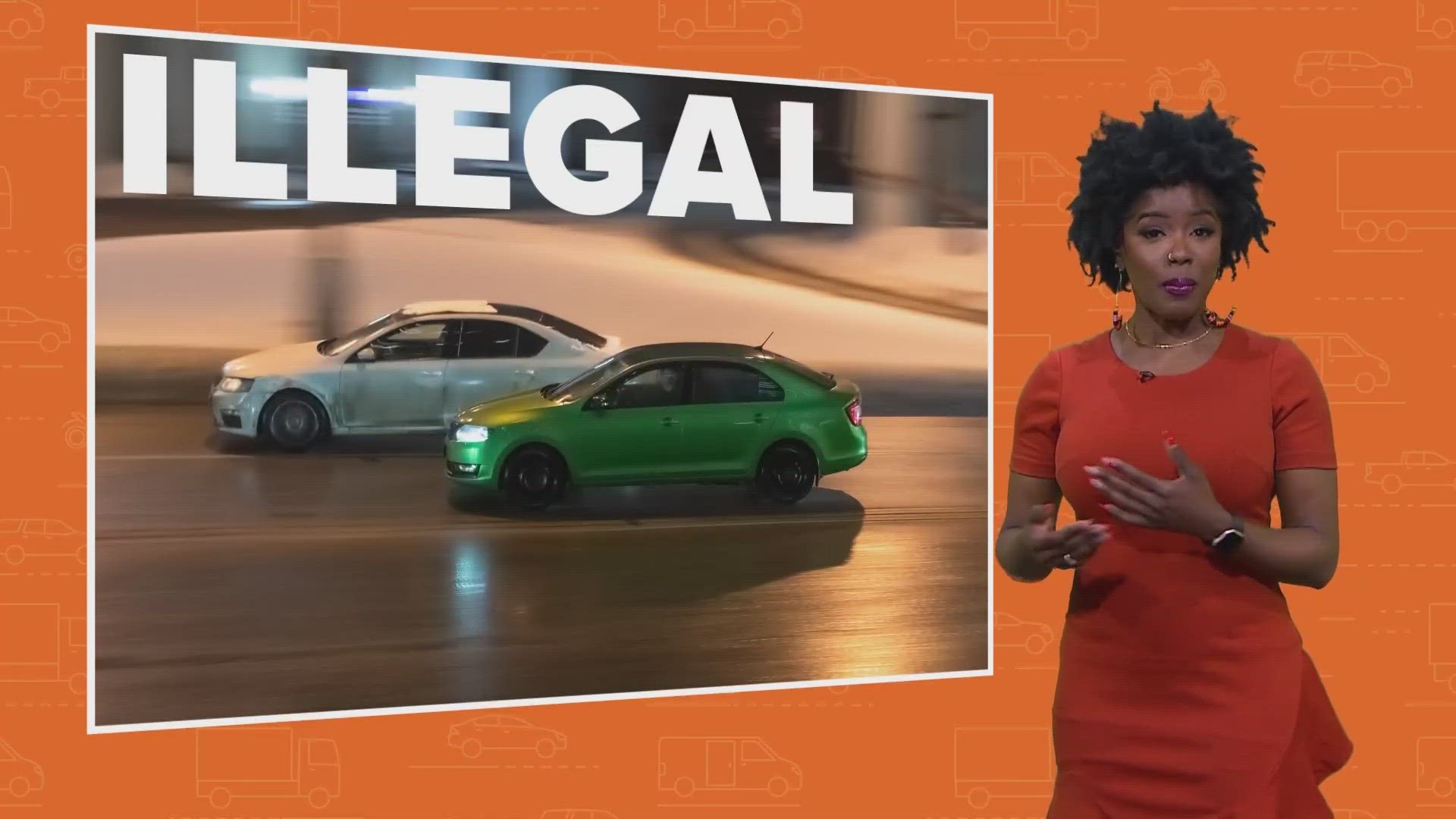 Street racing has been a rising issue in Texas. Tashara Parker has some tips on what to do if you see it happen near you.