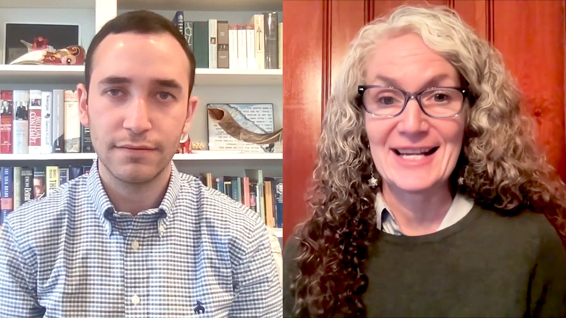 Harvard student Jacob Miller and professor Alison Frank Johnson speak on the resignation of Claudine Gay.