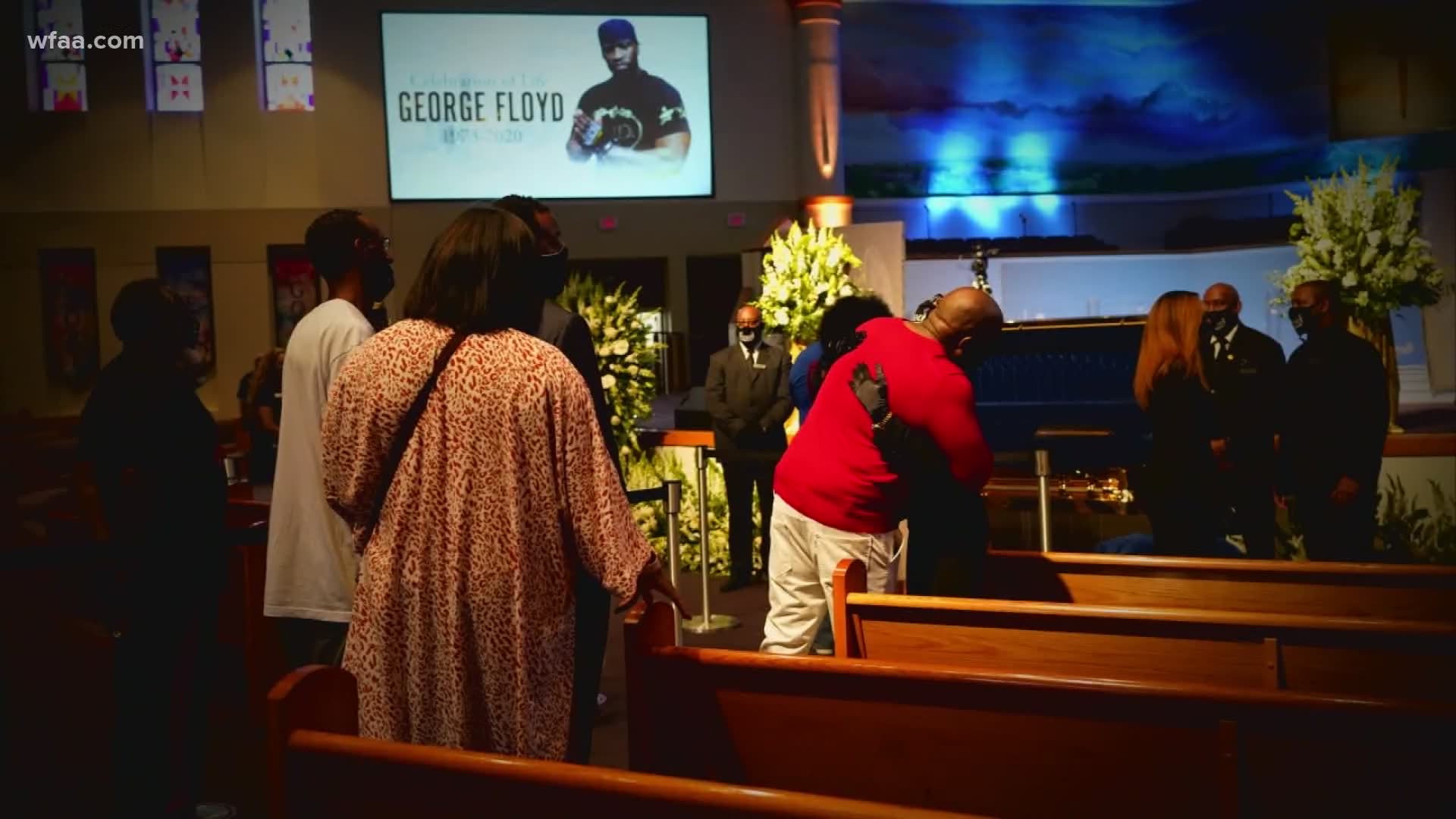 Thousands attended a public viewing for George Floyd on Monday, June 8, 2020, in Houston ahead of a private funeral Tuesday.