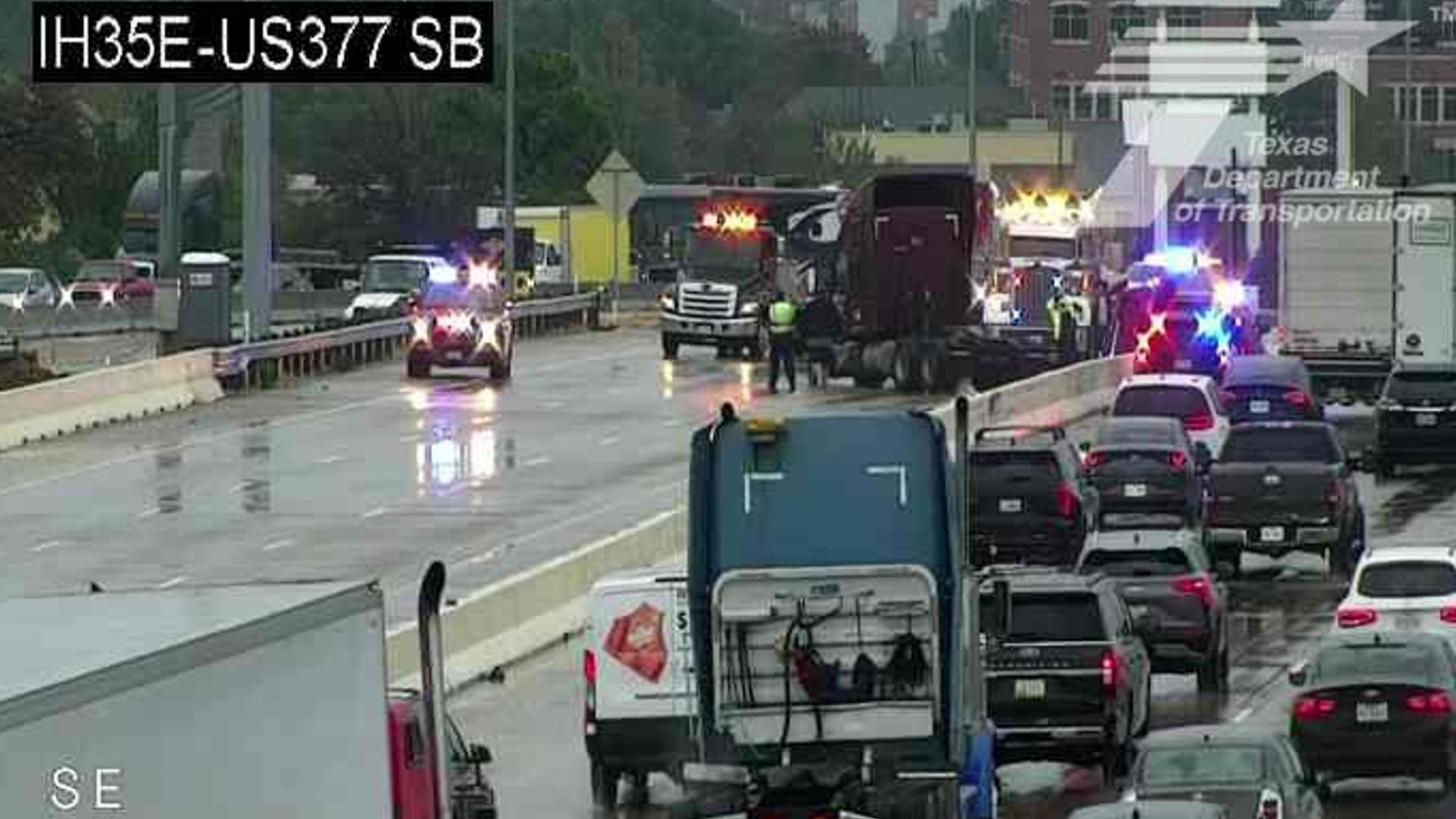 Crash closes northbound lanes of I-35E at Fort Worth Drive, Denton ...